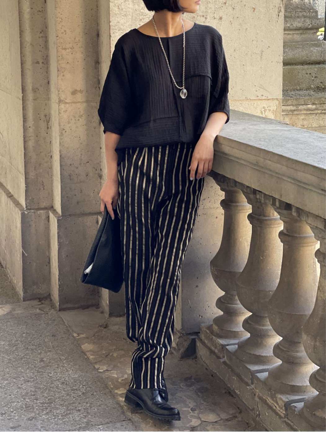 Pantalon rayures dorées