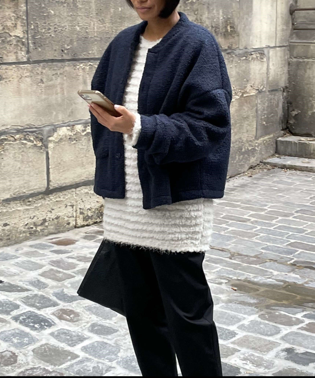 Blouson en laine bouclée Pièce basique intemporelle
