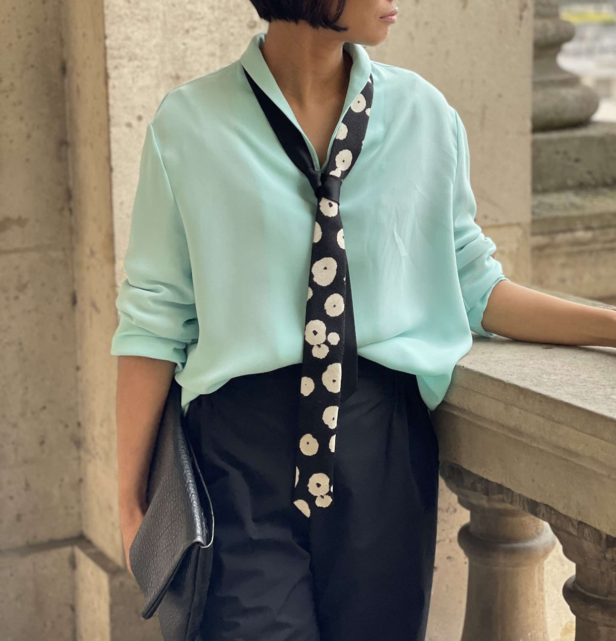 Chemise Aqua Blue - col châle