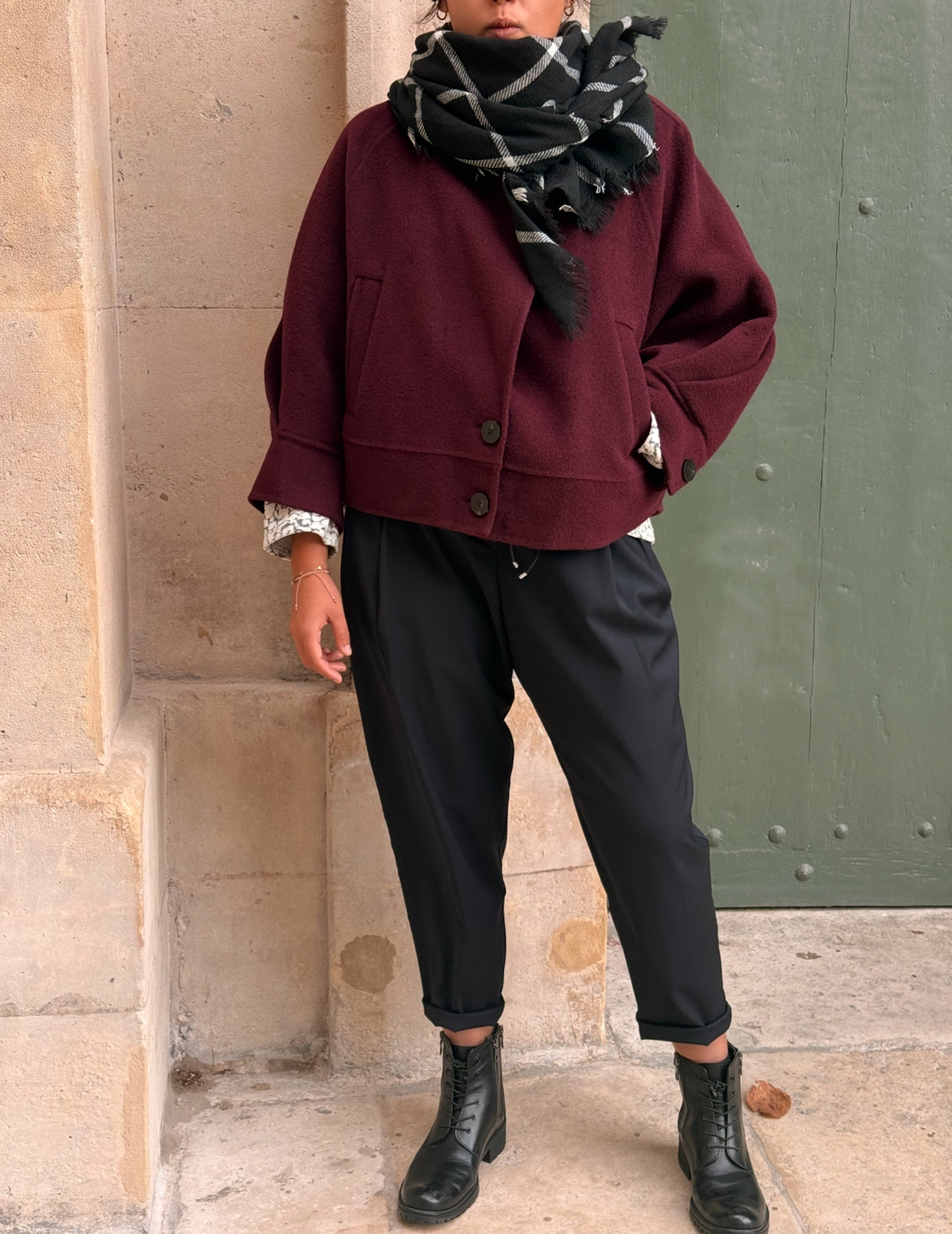 Veste en Cachemire Bordeaux