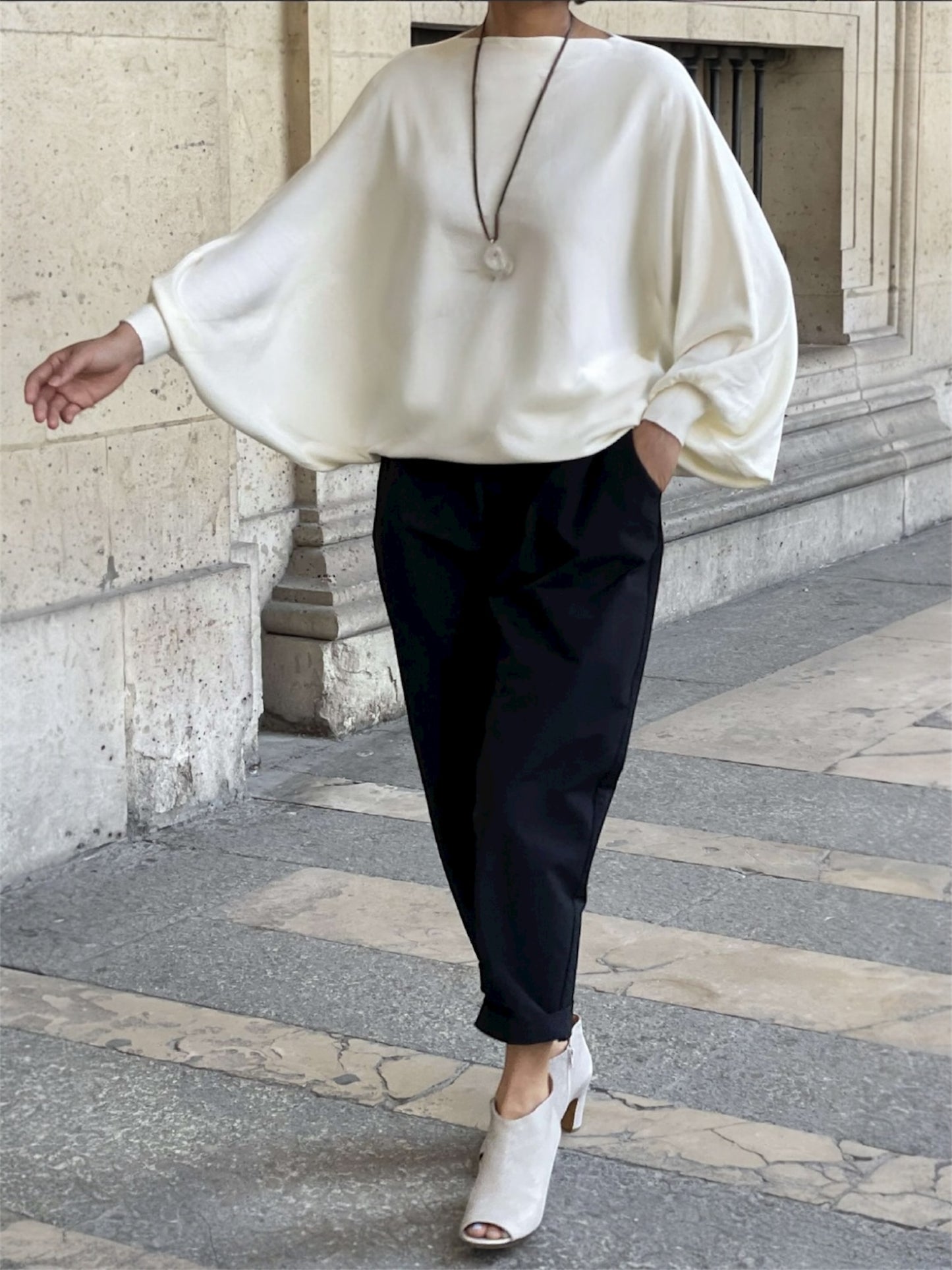 Pull en cachemire manches chauve-souris