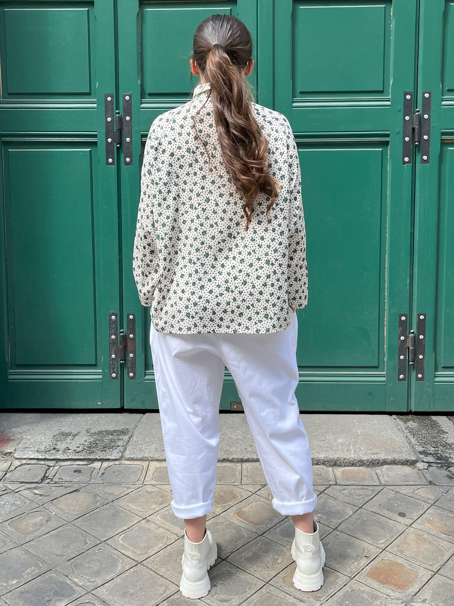 Chemise Fleurs Vertes