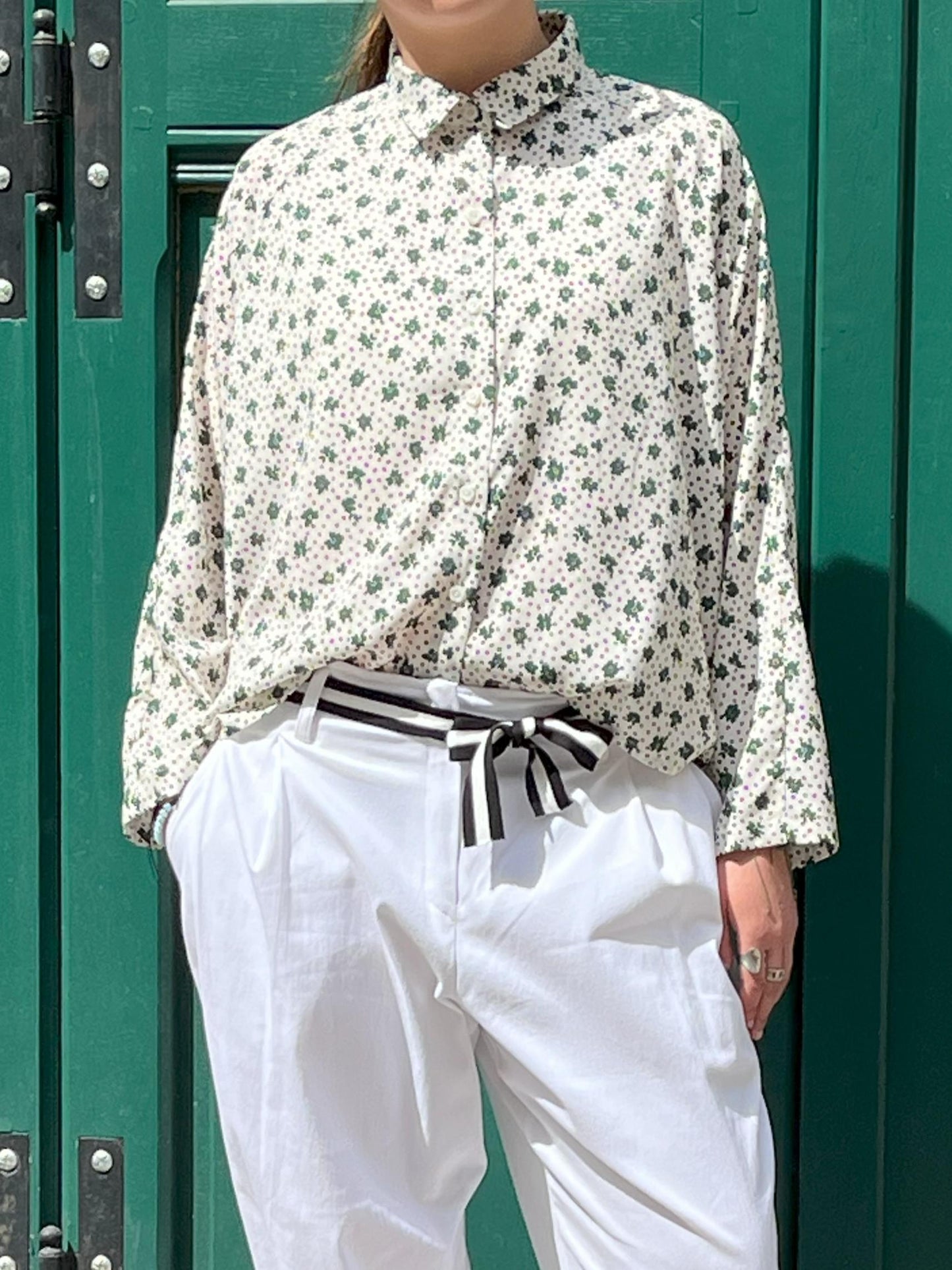 Chemise Fleurs Vertes