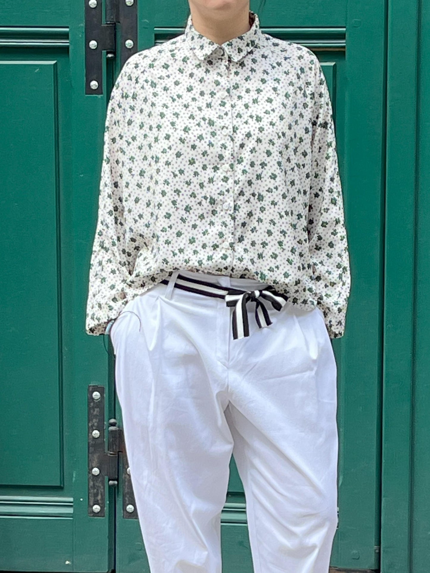 Chemise Fleurs Vertes