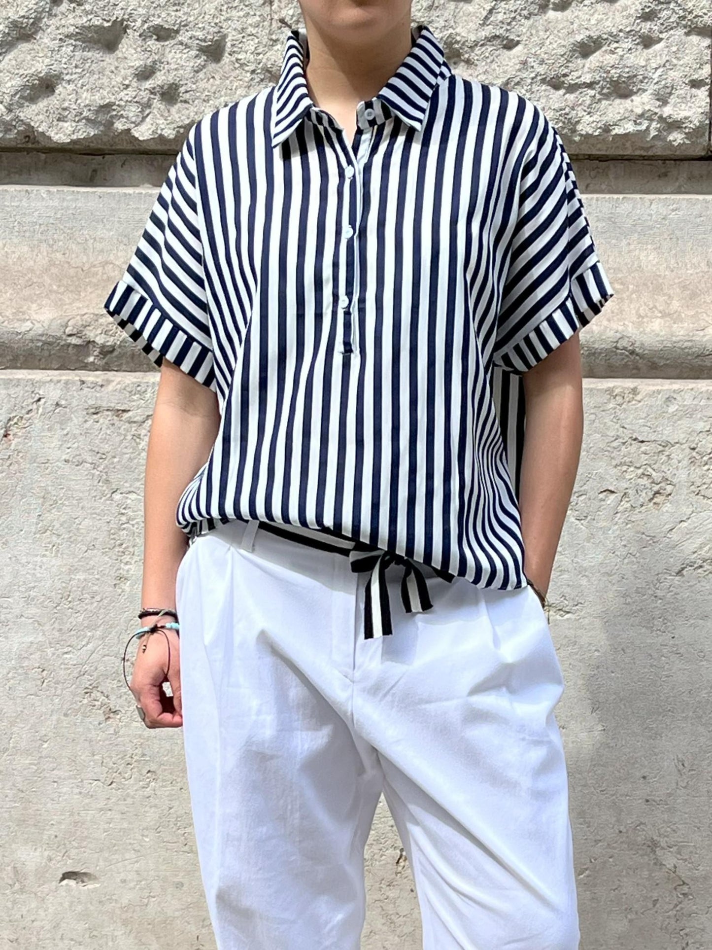 Chemise rayures manches courtes