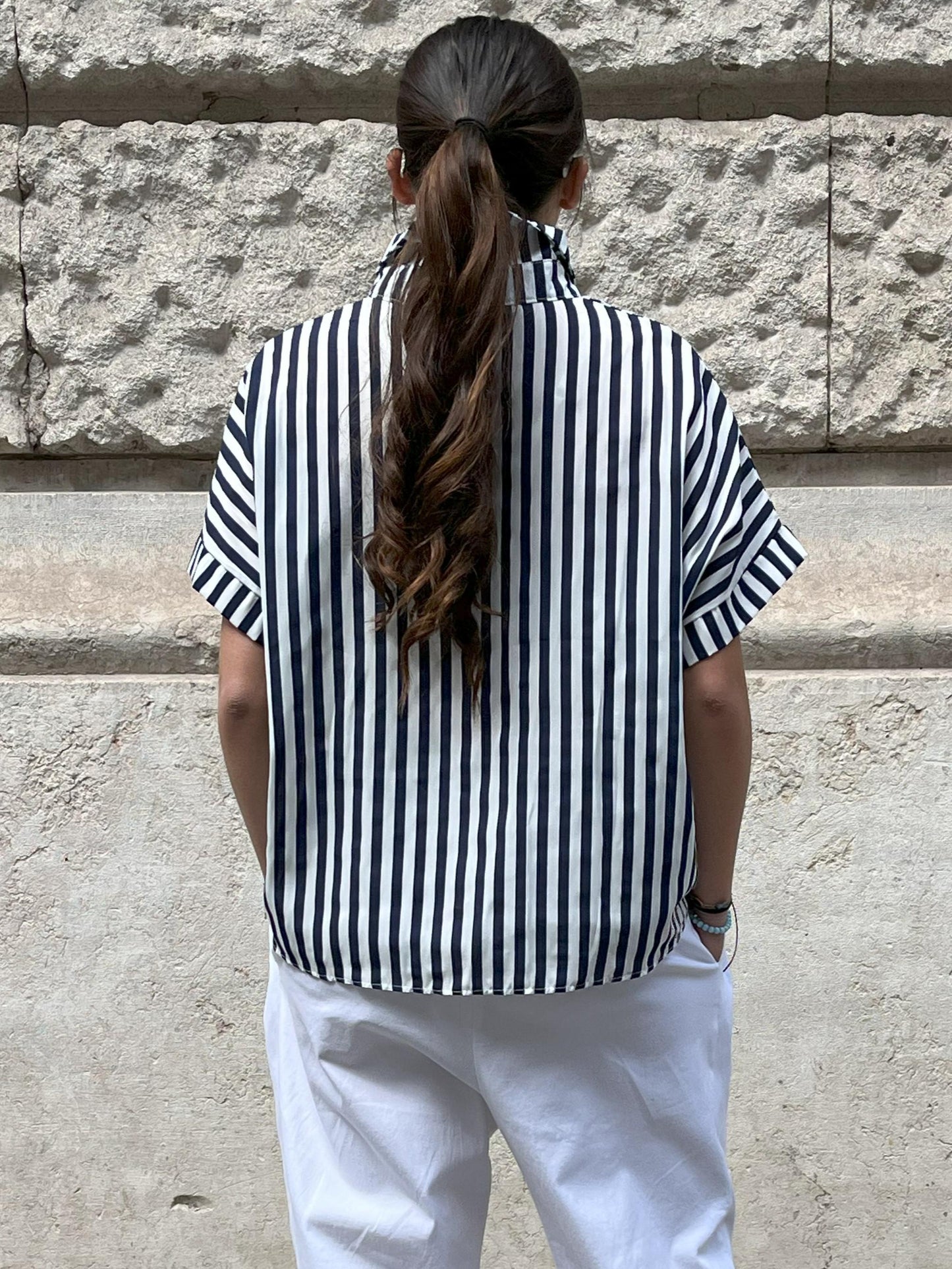 Chemise rayures manches courtes