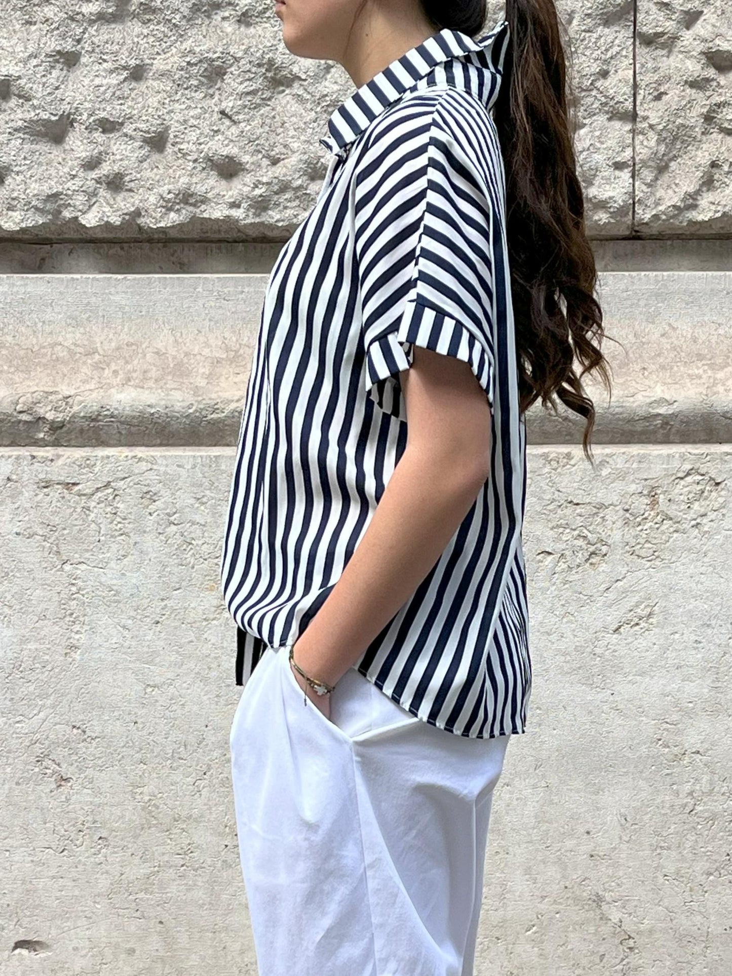 Chemise rayures manches courtes