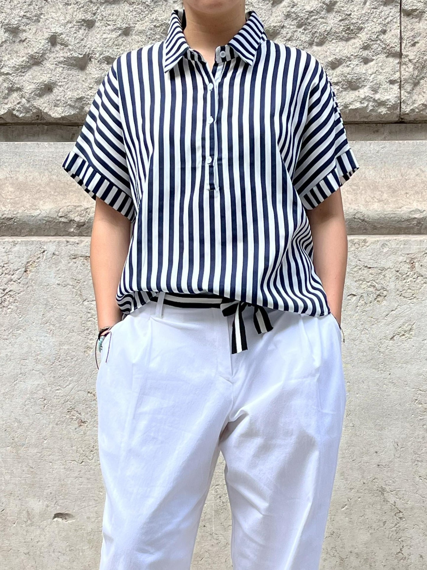 Chemise rayures manches courtes