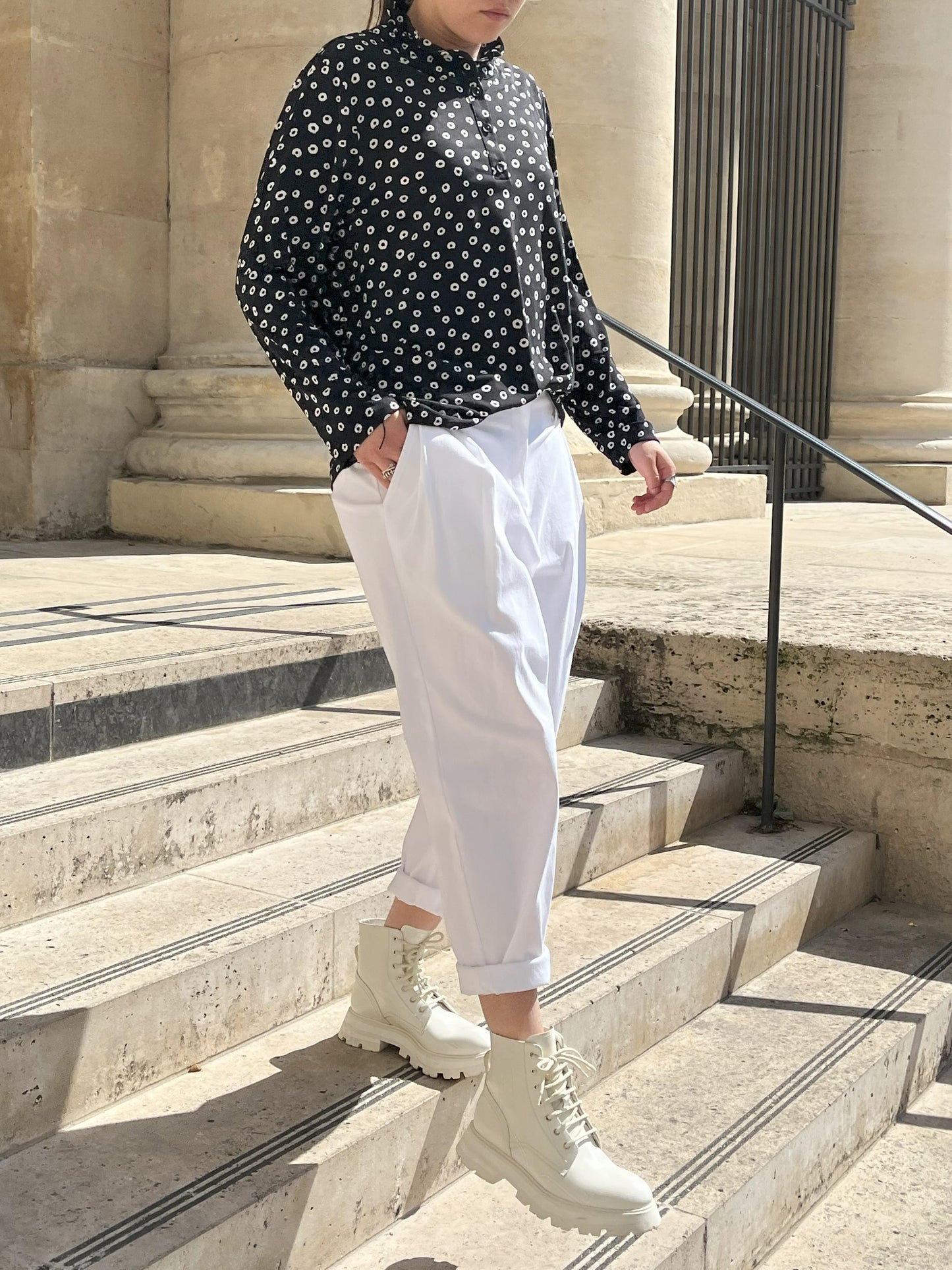 Chemise en jersey doux, imprimé pétales raffiné