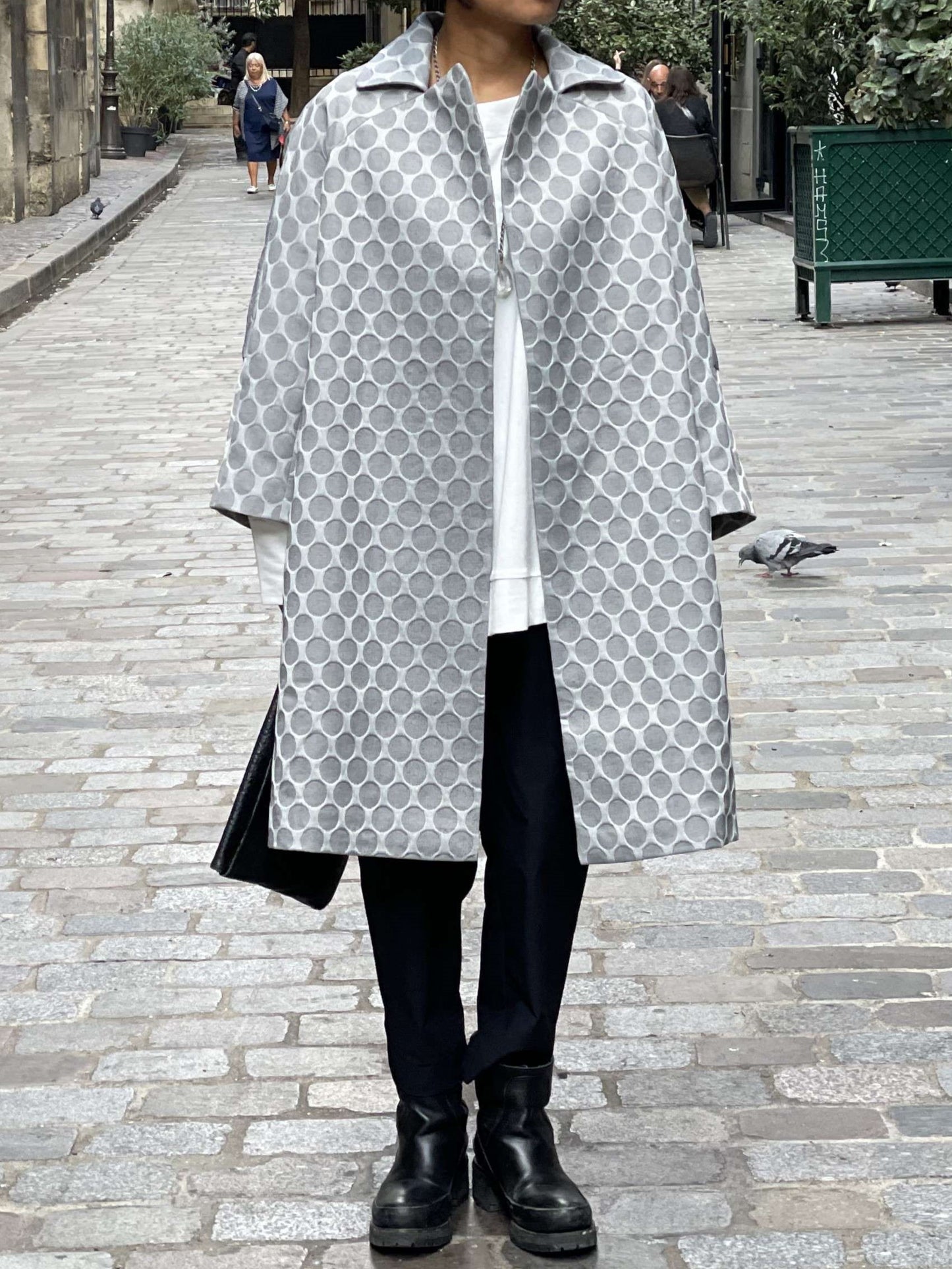 Manteau Gris Jacquard