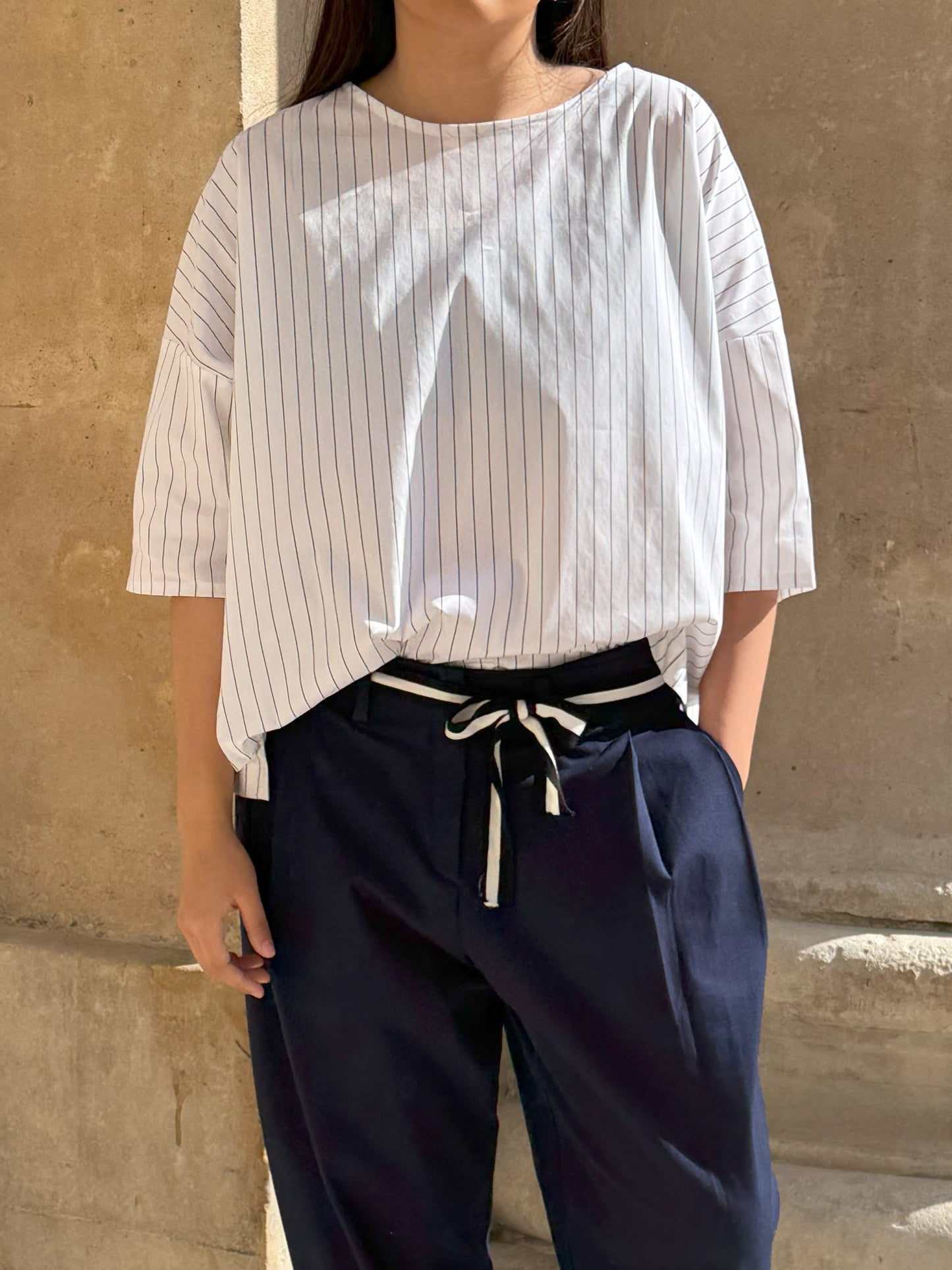 Blouse rayures noires