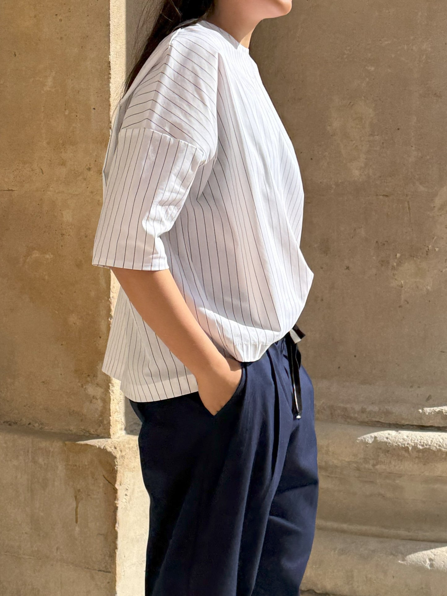 Blouse rayures noires