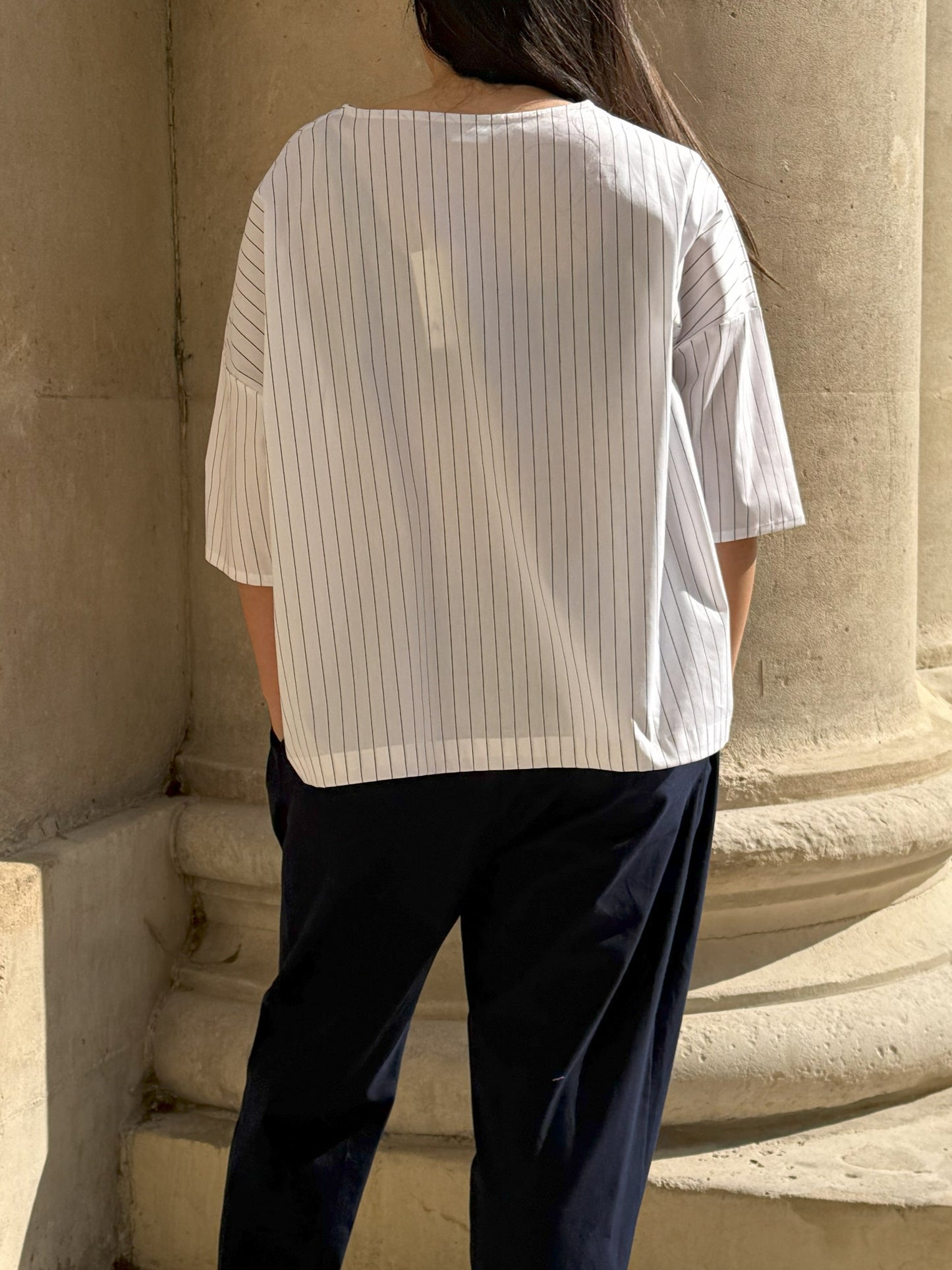 Blouse rayures noires