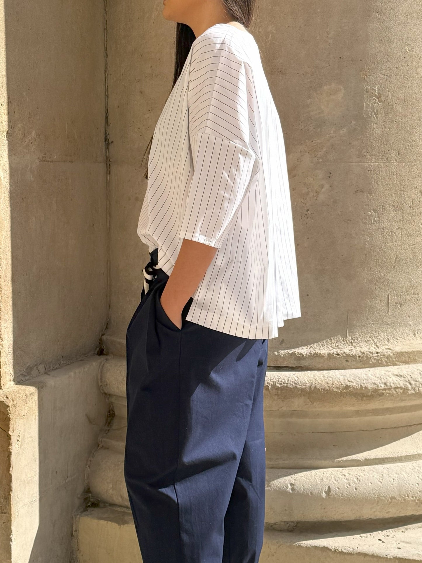 Blouse rayures noires