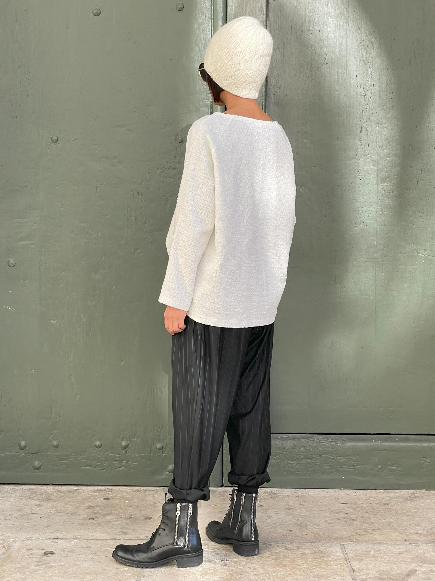 Tops en jacquard délicat, parsemé d’un voile