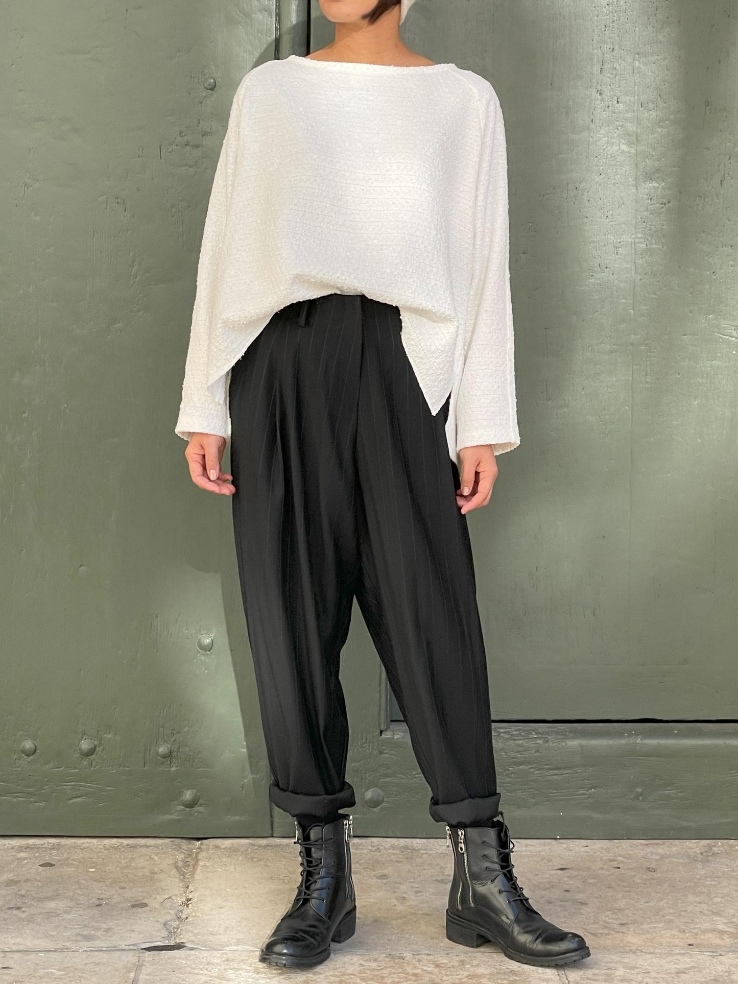 Tops en jacquard délicat, parsemé d’un voile