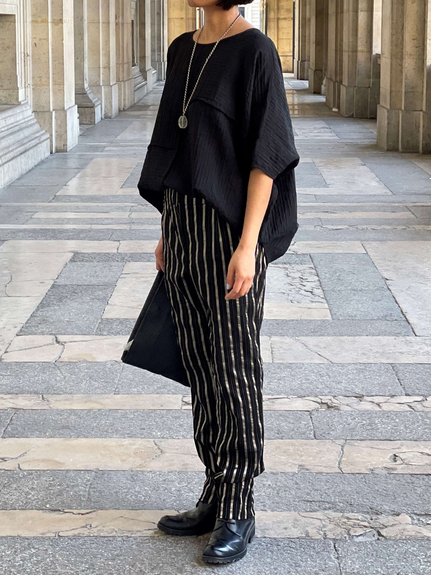 Pantalon rayures dorées
