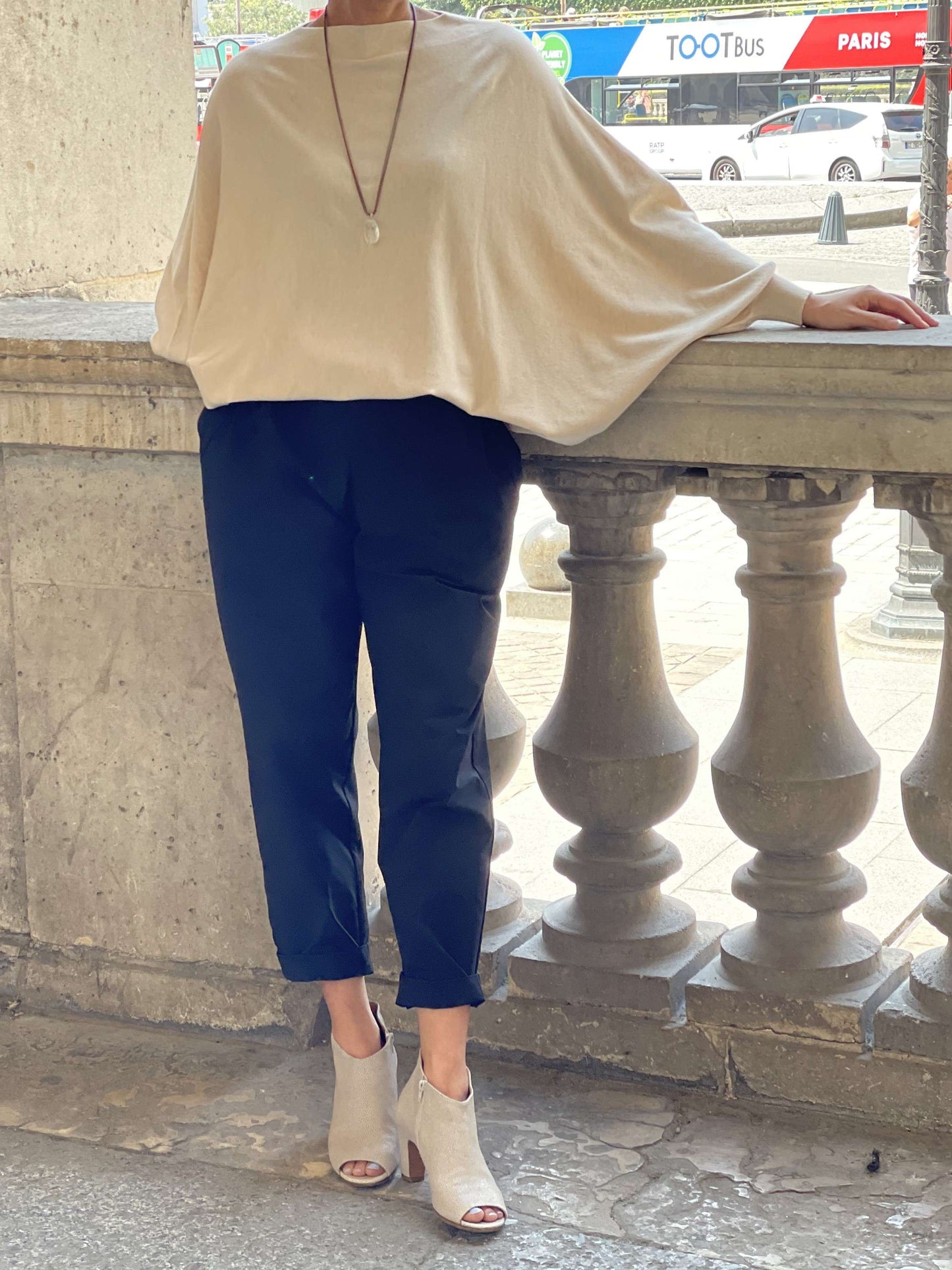 Pull ample blanc cassé