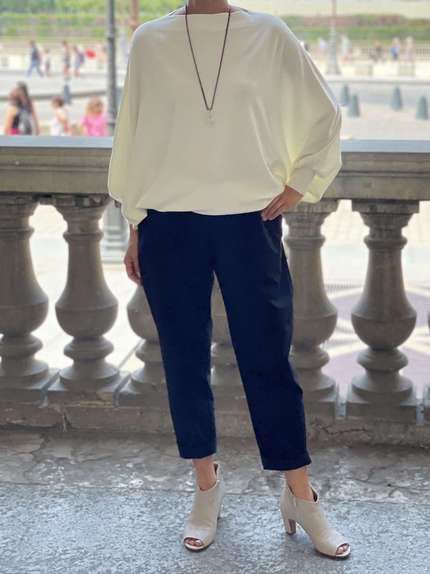Pull ample blanc cassé