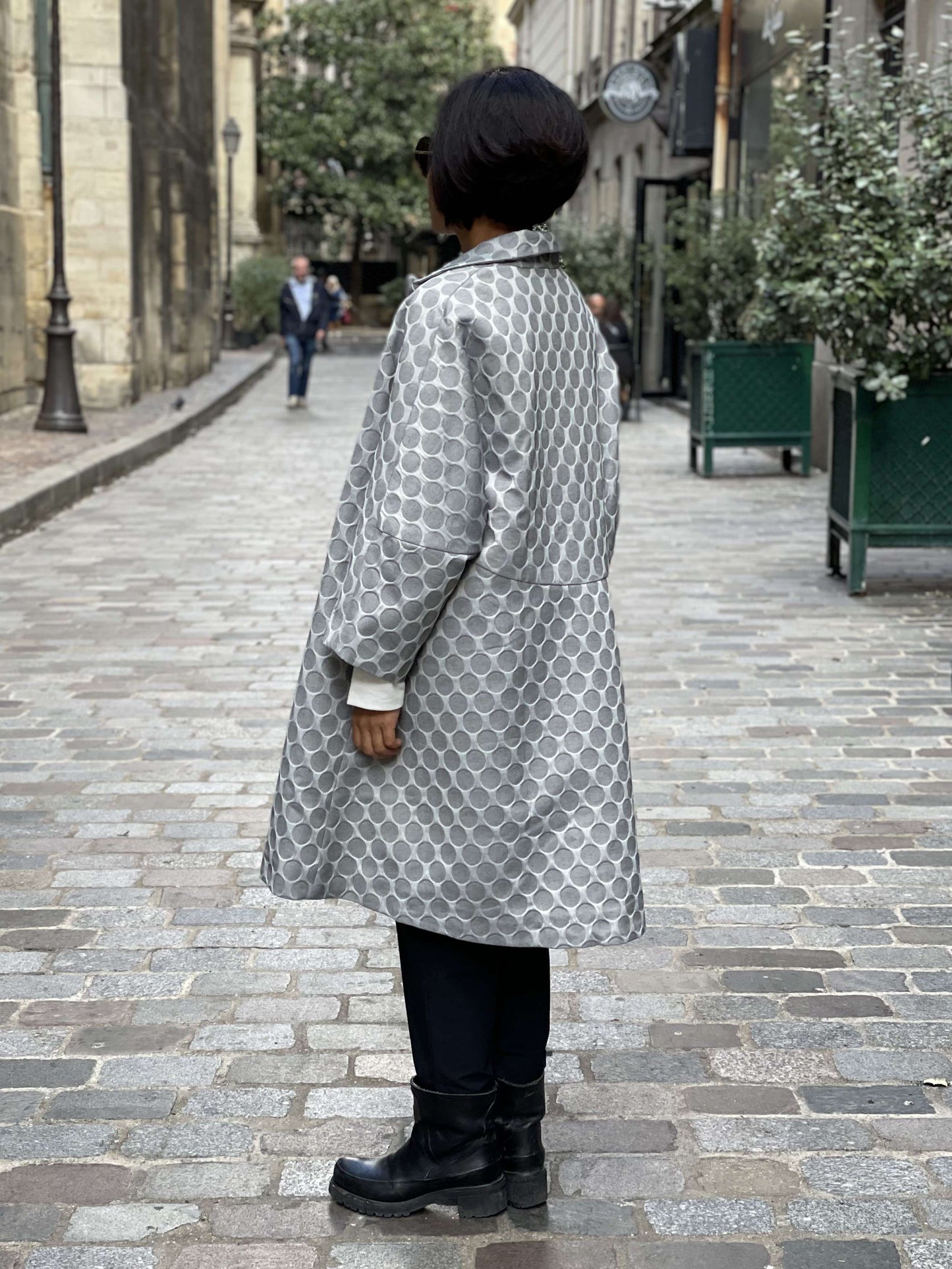 Manteau Gris Jacquard