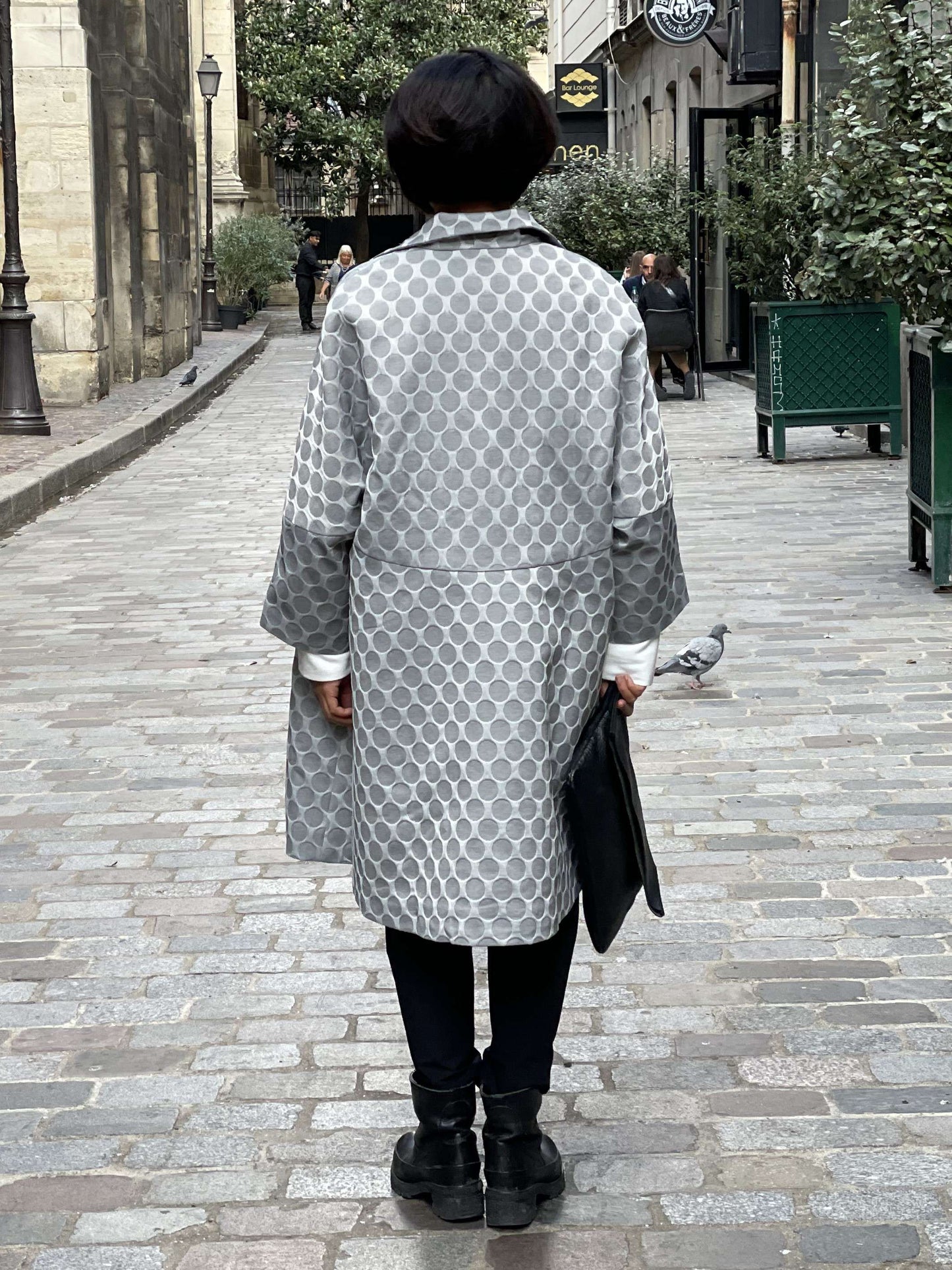 Manteau Gris Jacquard