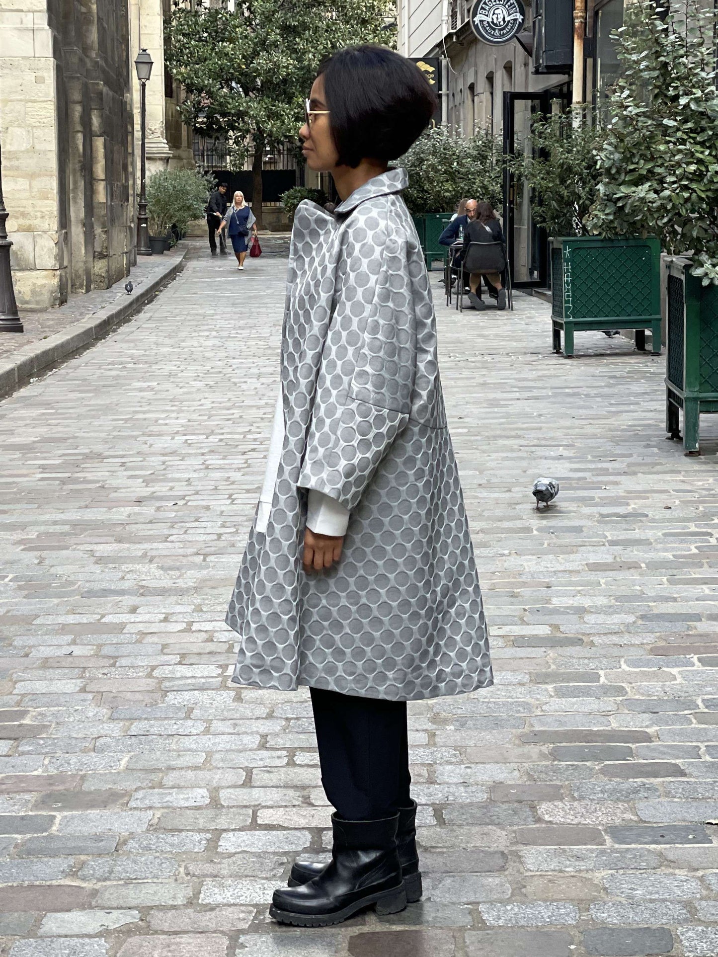 Manteau Gris Jacquard