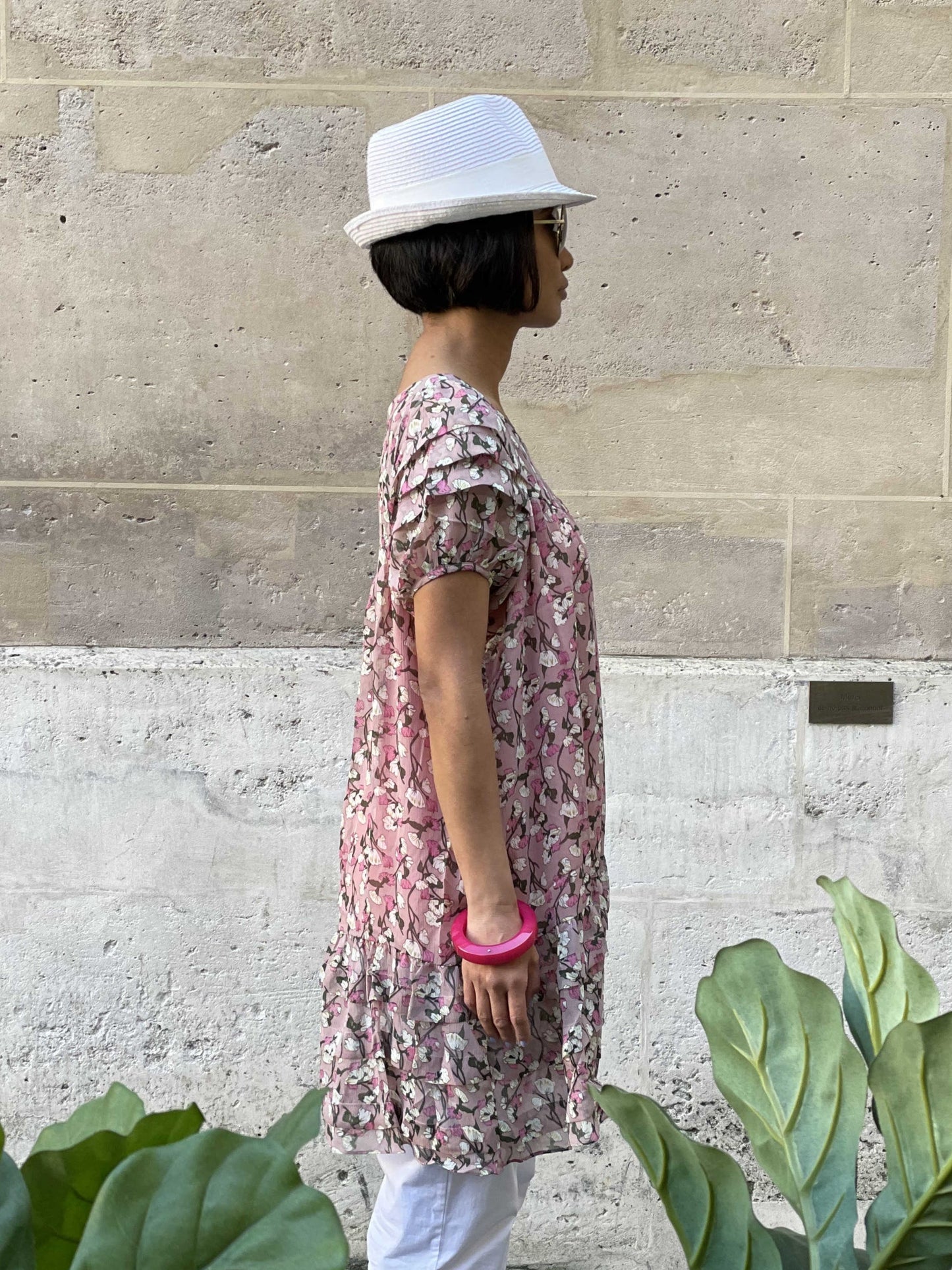Robe rose imprimé floral