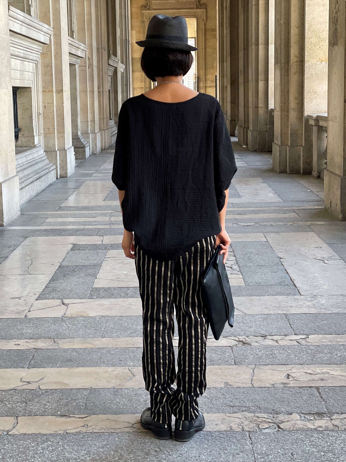 Pantalon rayures dorées