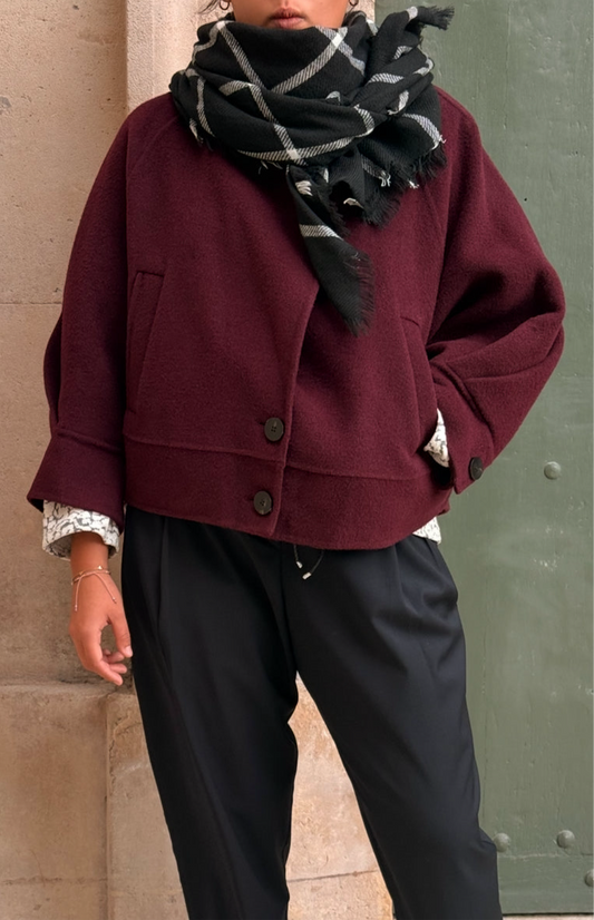 Veste en Cachemire Bordeaux