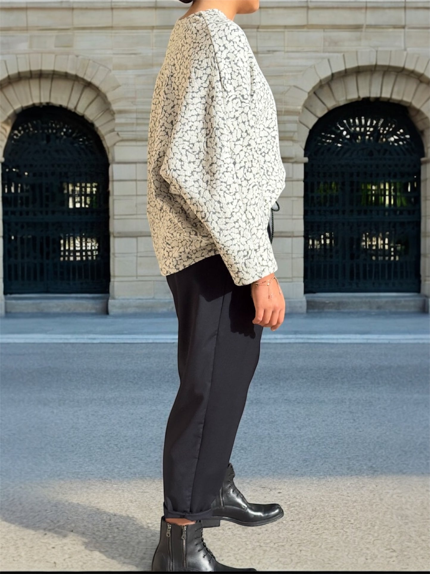 Blouse Jacquard asymétrique