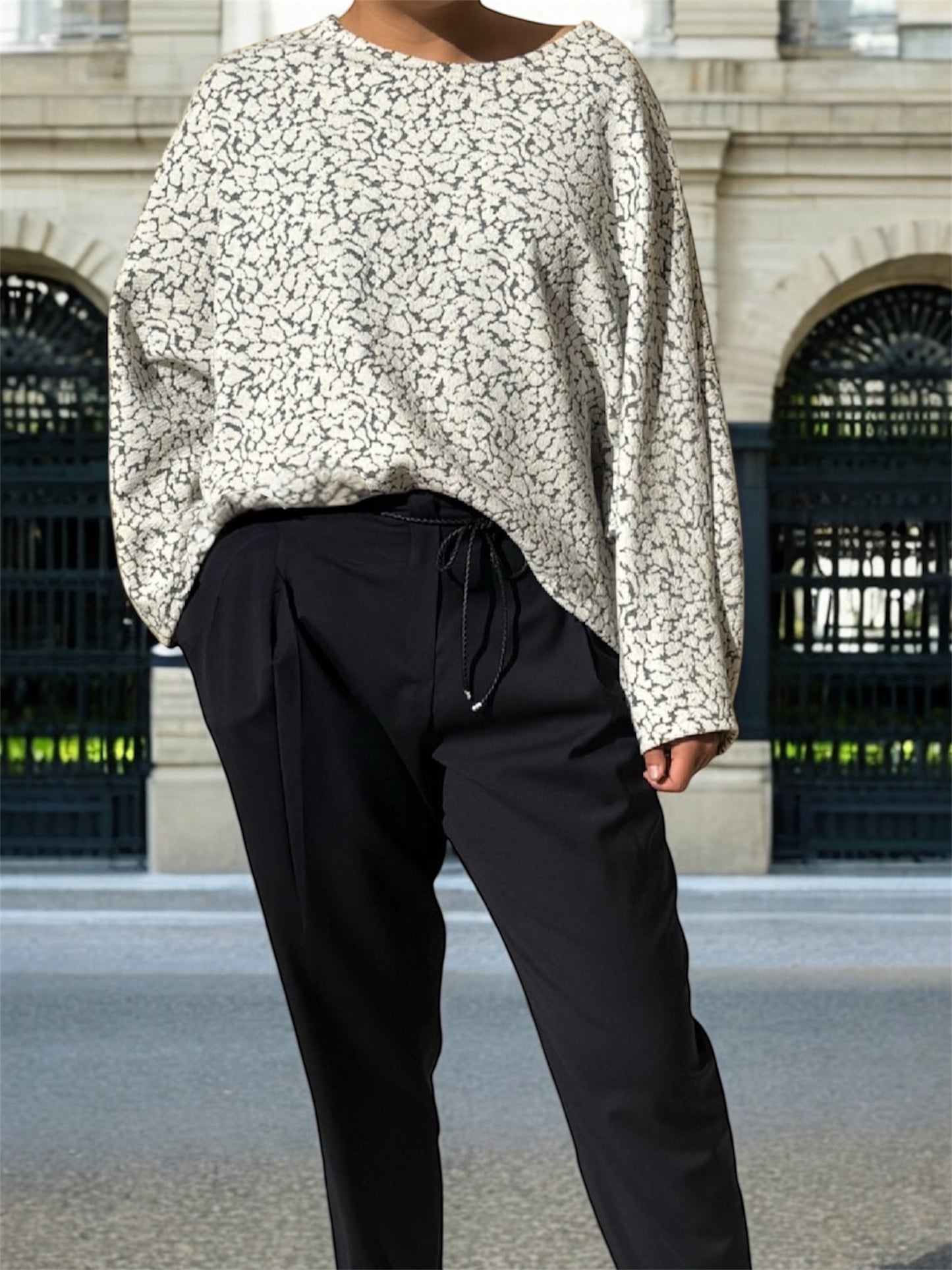 Blouse Jacquard asymétrique