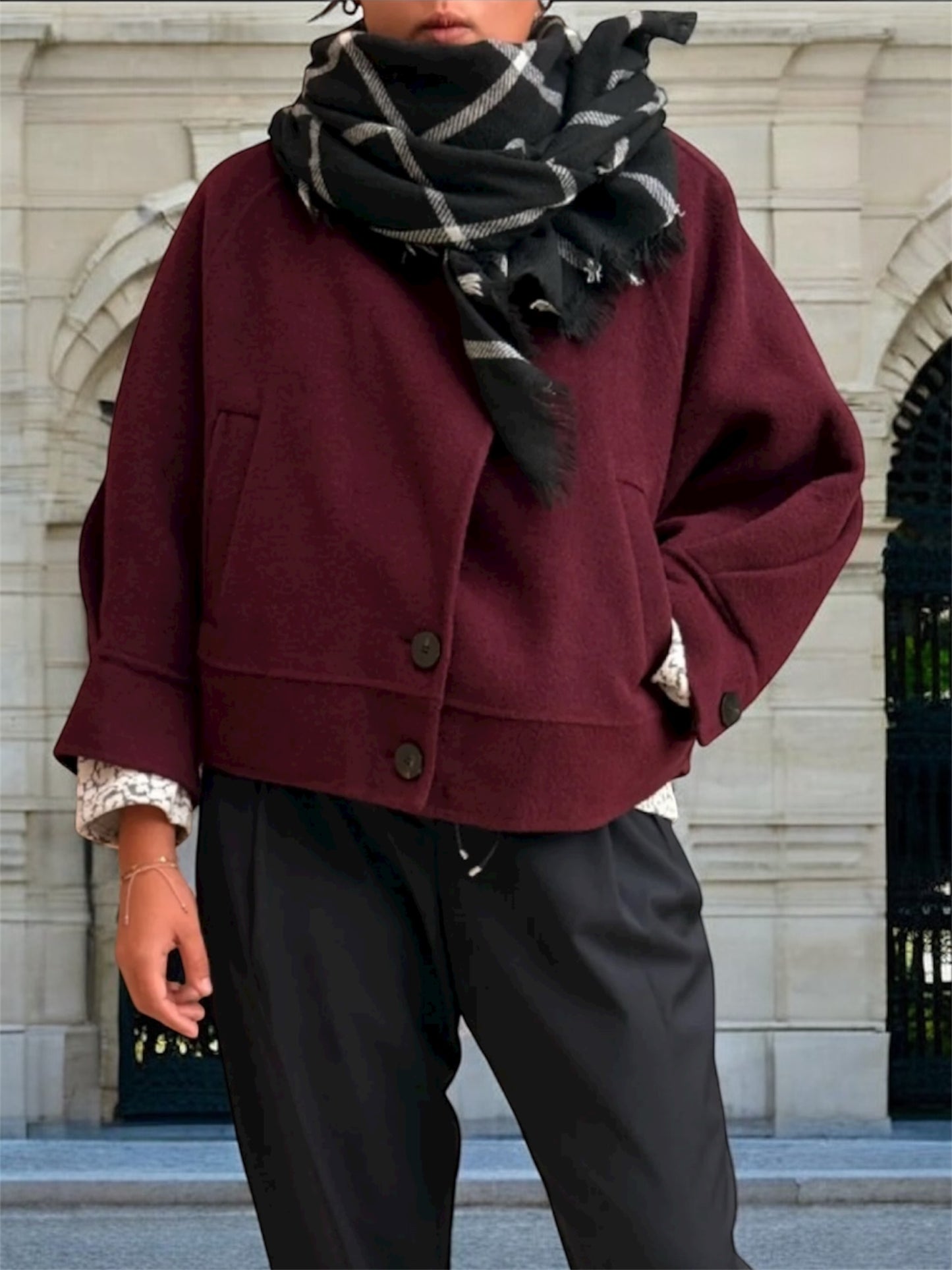 Veste en Cachemire Bordeaux