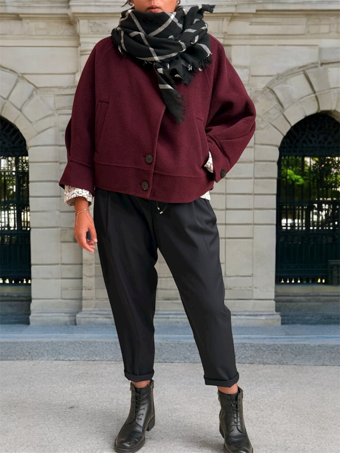 Veste en Cachemire Bordeaux