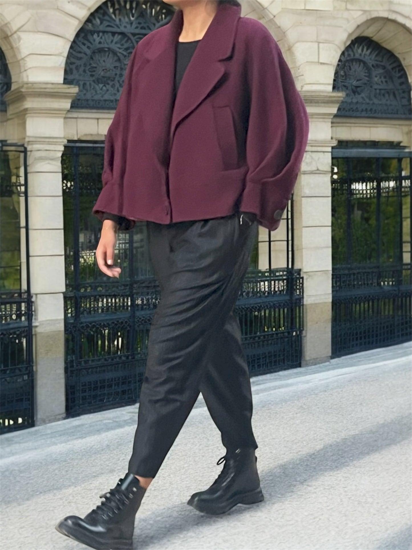 Veste en Cachemire Bordeaux