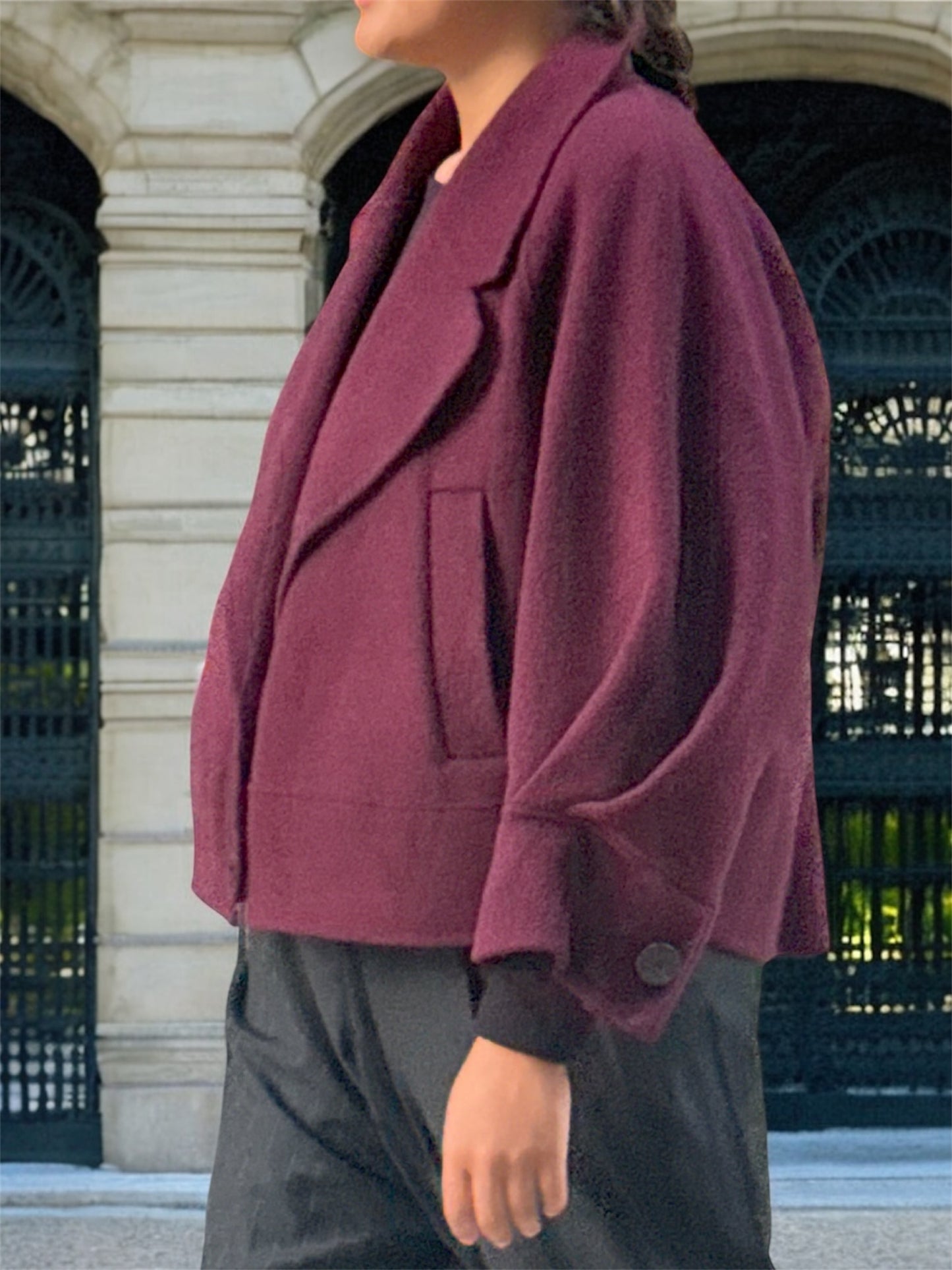 Veste en Cachemire Bordeaux