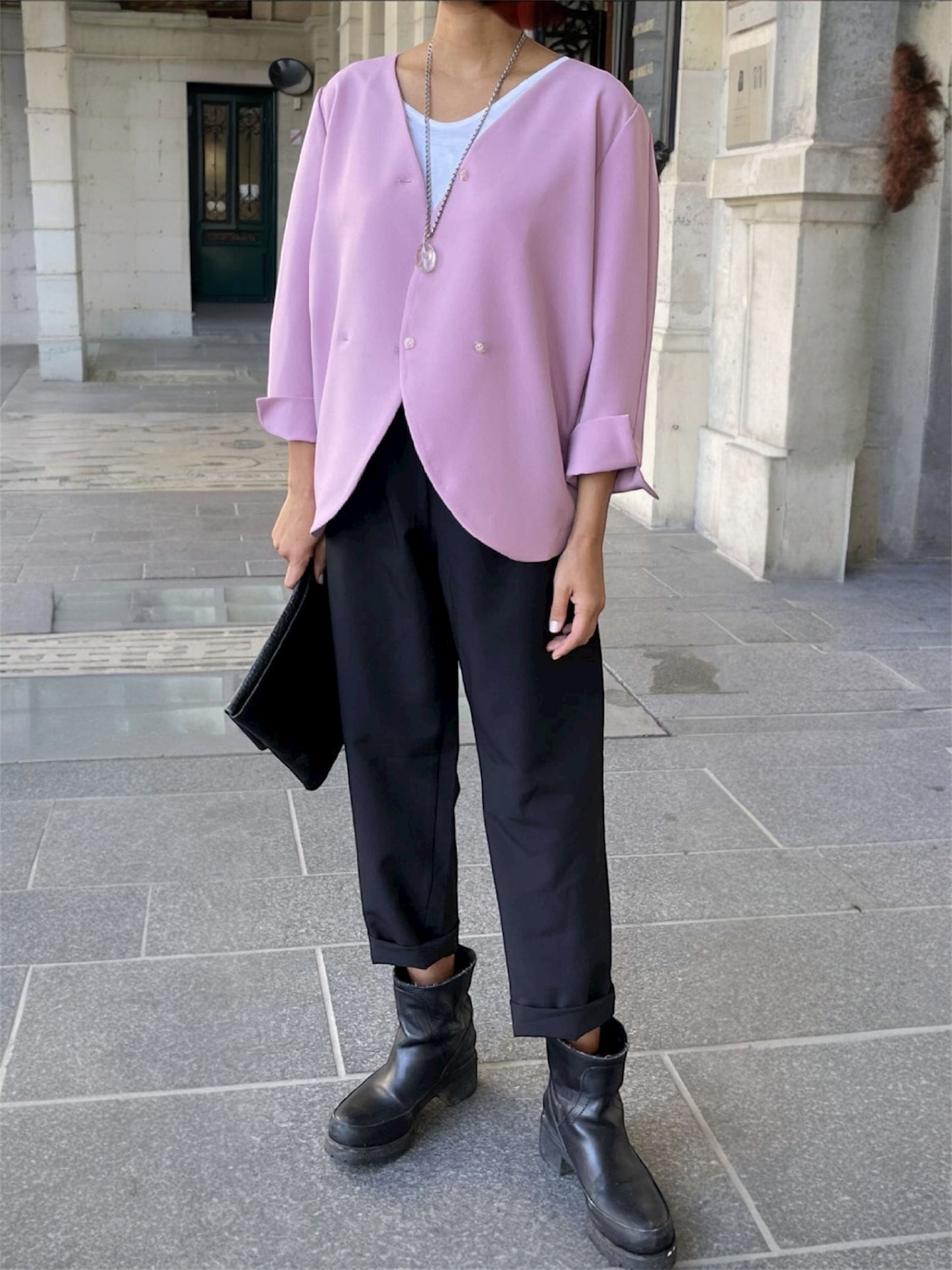 Blazer croisée sans col