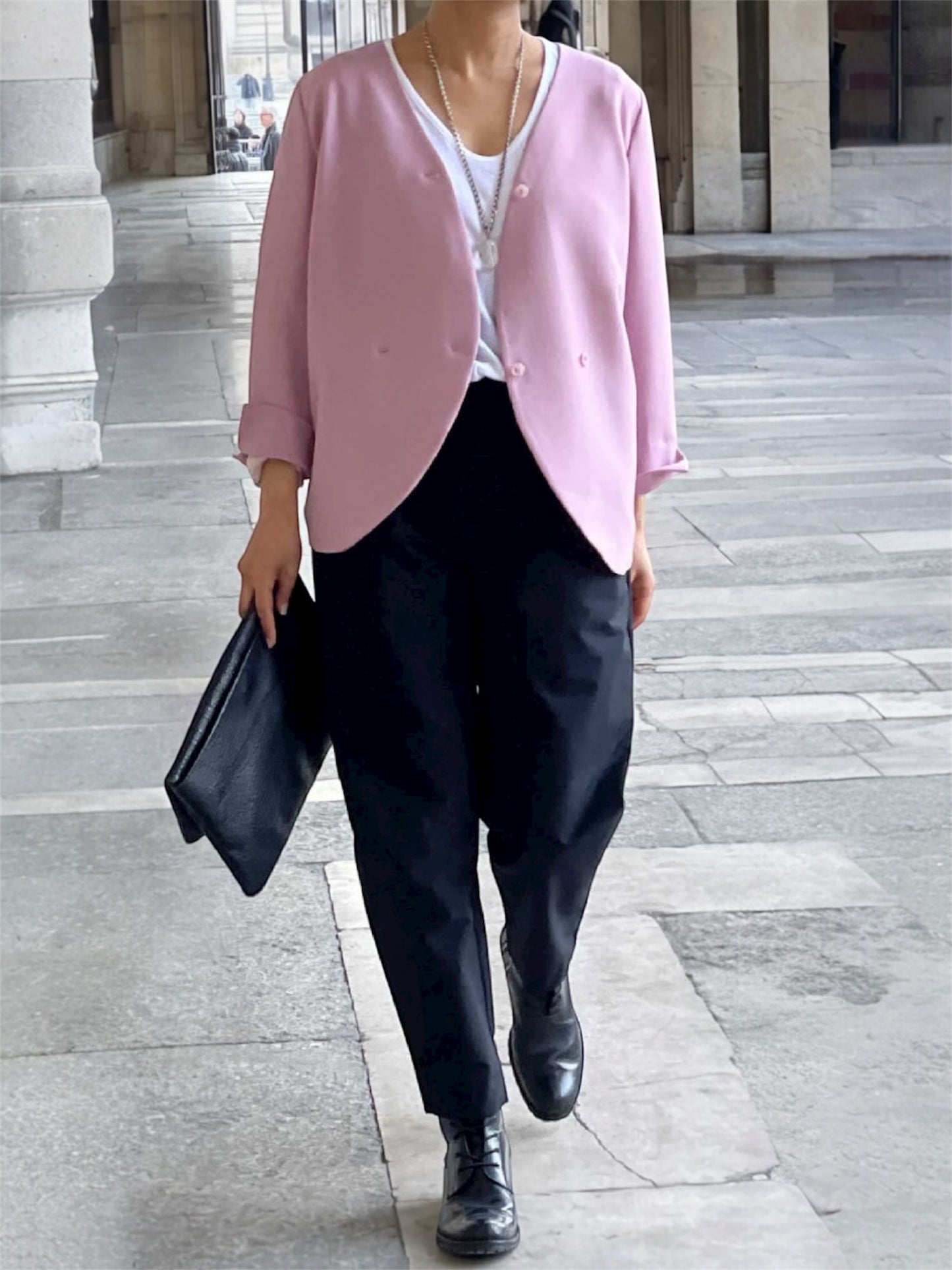 Blazer croisée sans col