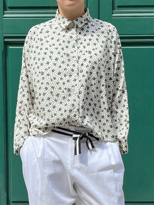 Chemise Fleurs Vertes