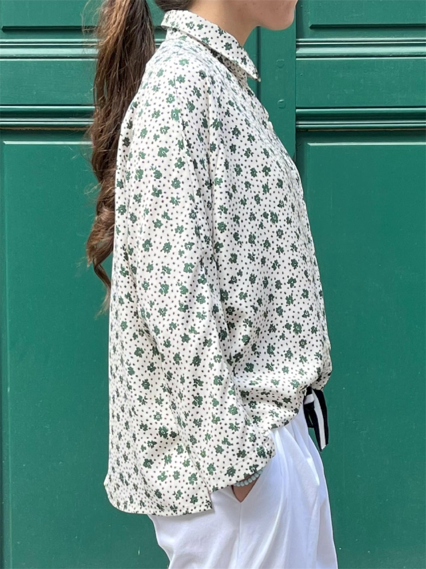 Chemise Fleurs Vertes