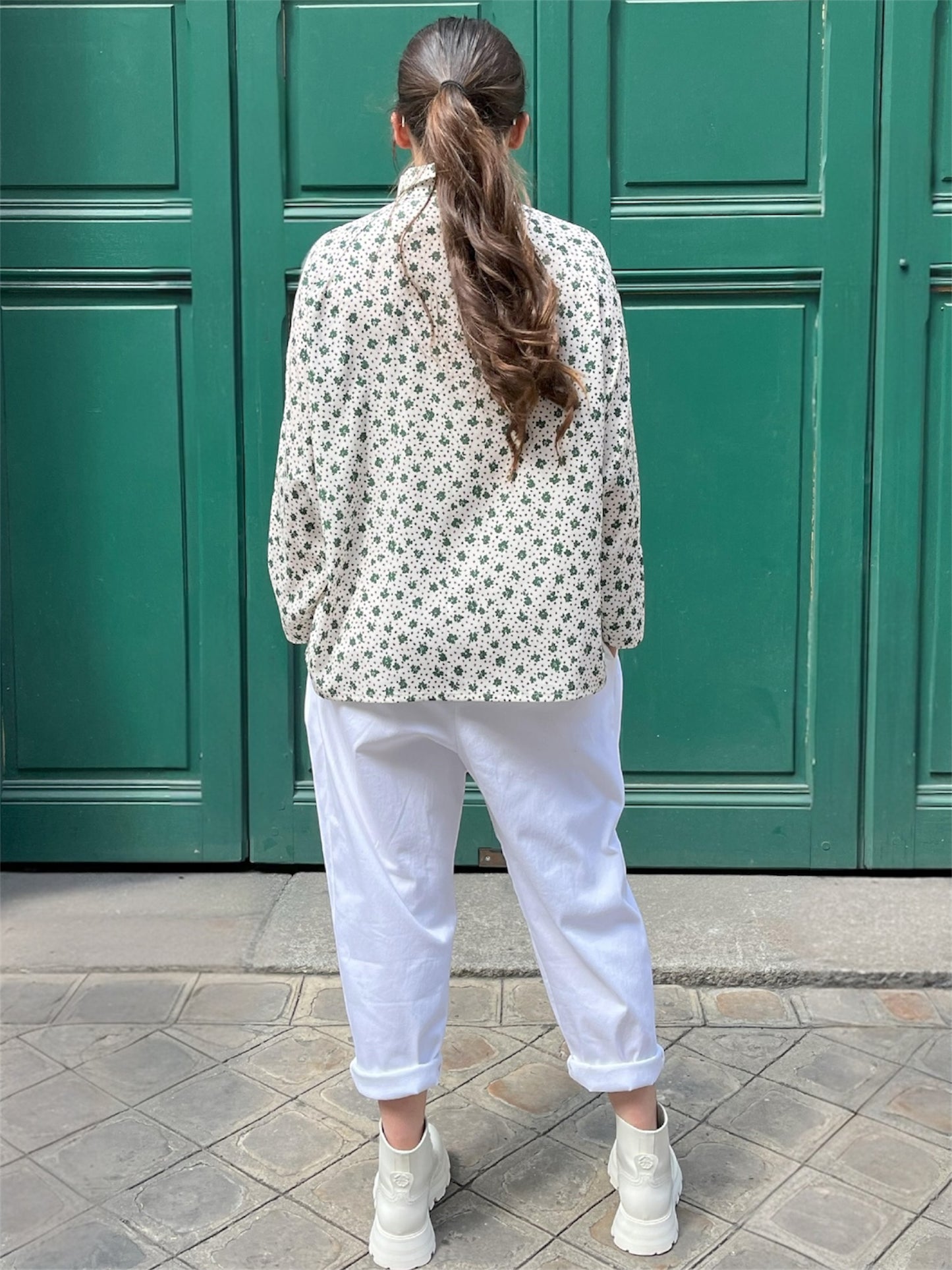 Chemise Fleurs Vertes