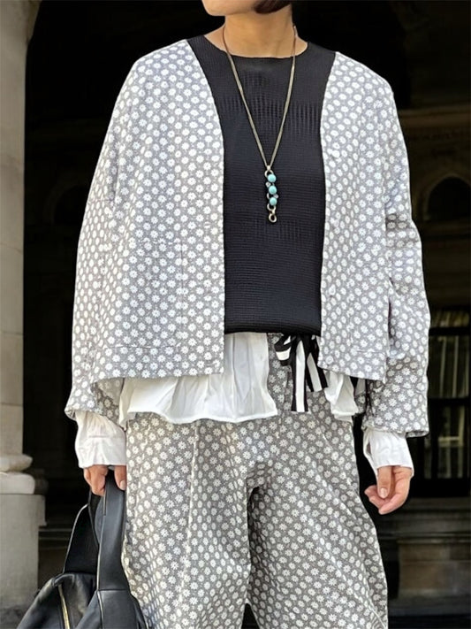 Veste en popeline de coton gris perle