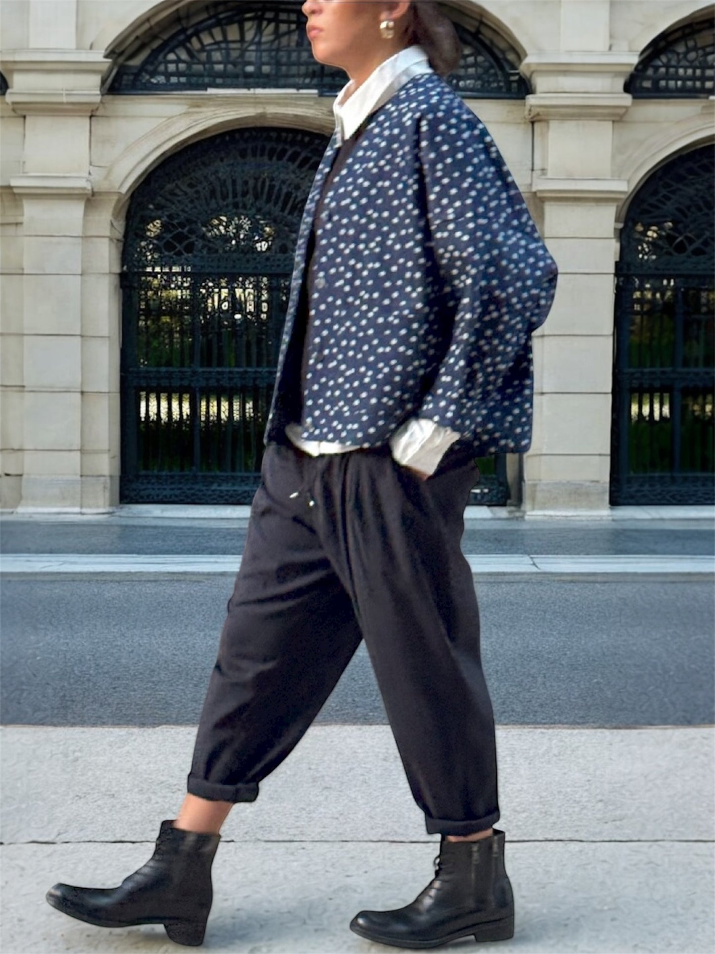 Veste en Denim à imprimé fleuri