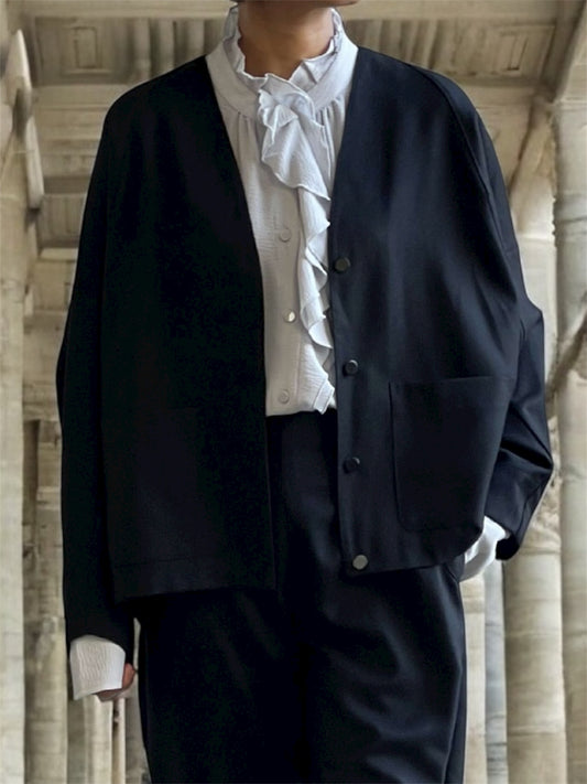 Veste en laine Noir épuré