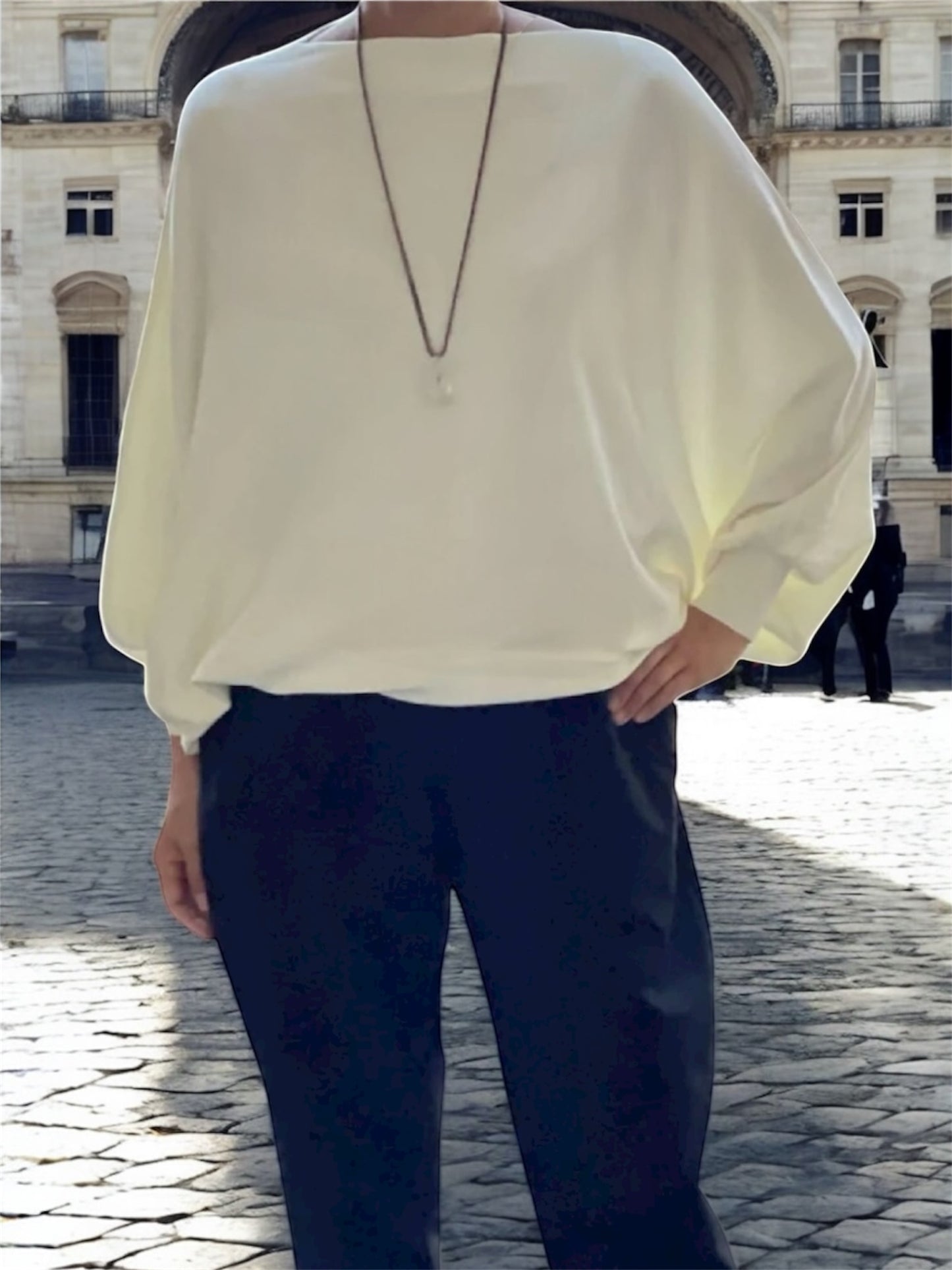 Pull en cachemire manches chauve-souris