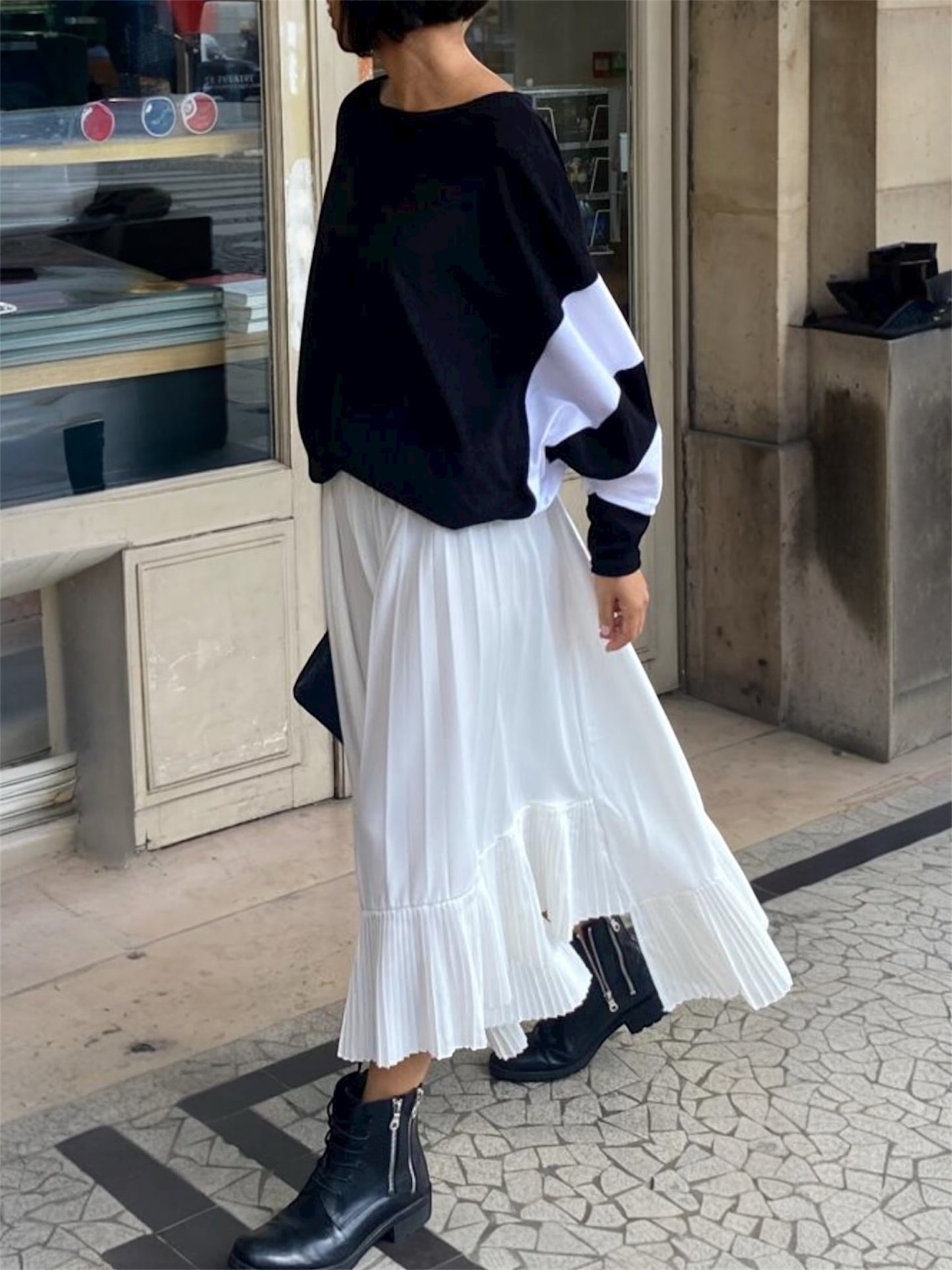 Jupe plissée asymétrique