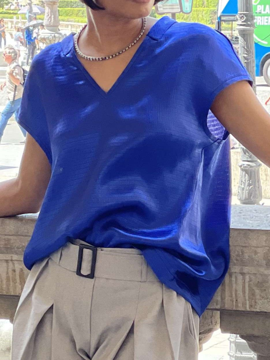 Blouse effet métal