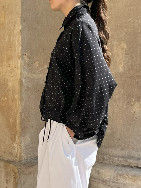 Chemise noire étoiles grises