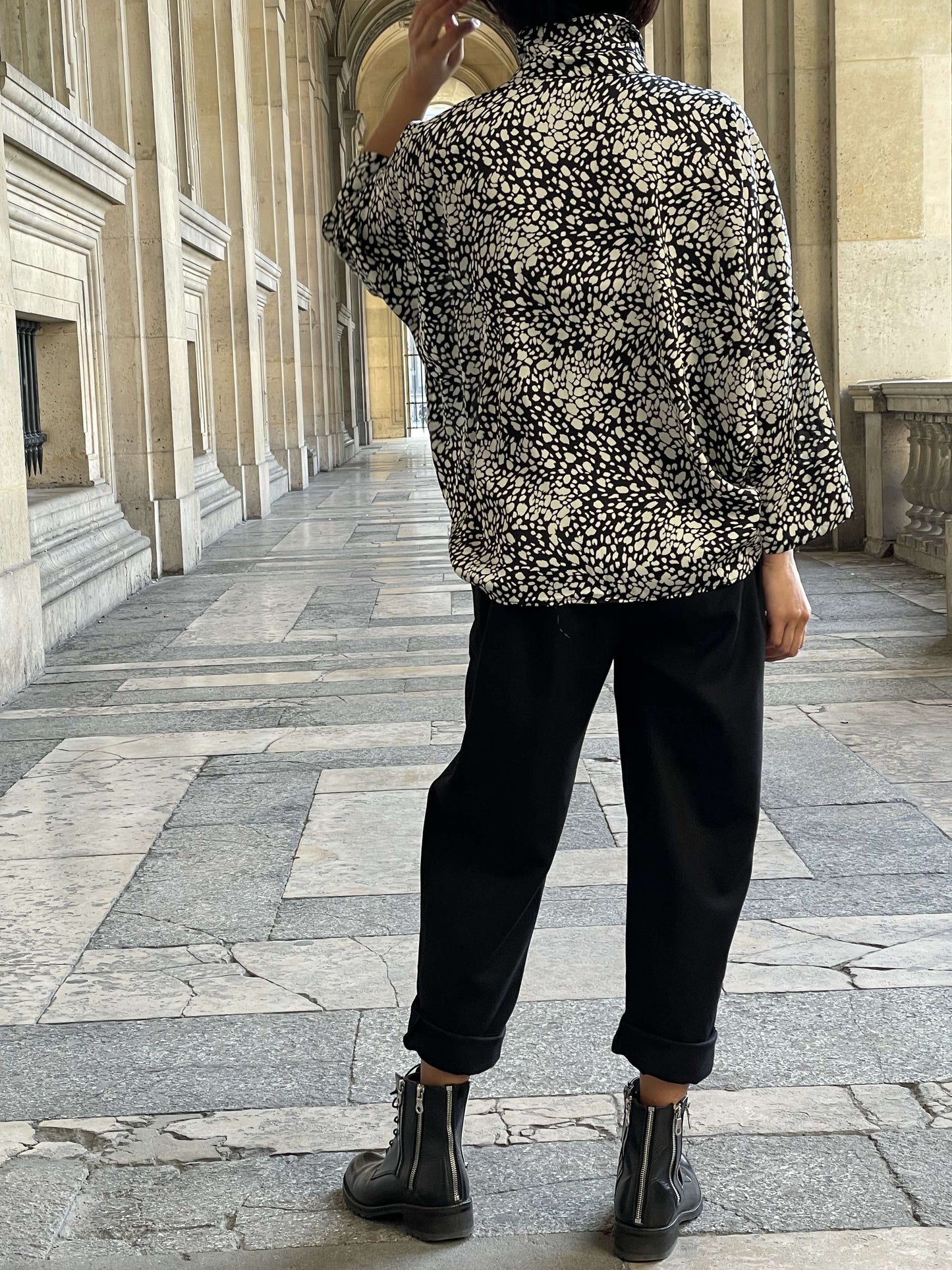 Chemise manches longues, imprimé léopard
