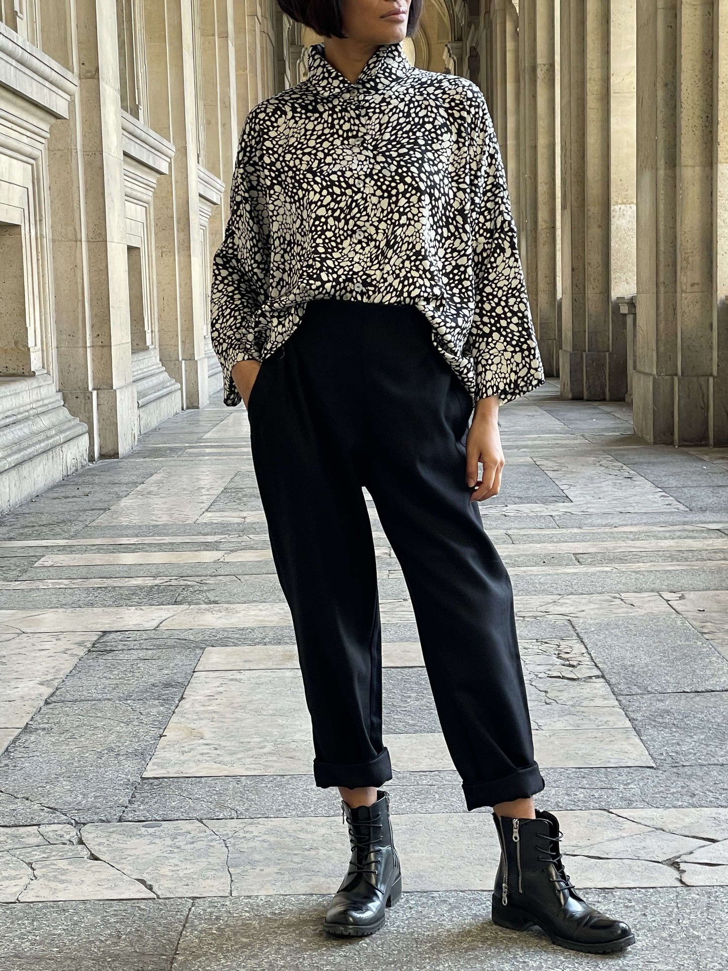 Chemise manches longues, imprimé léopard