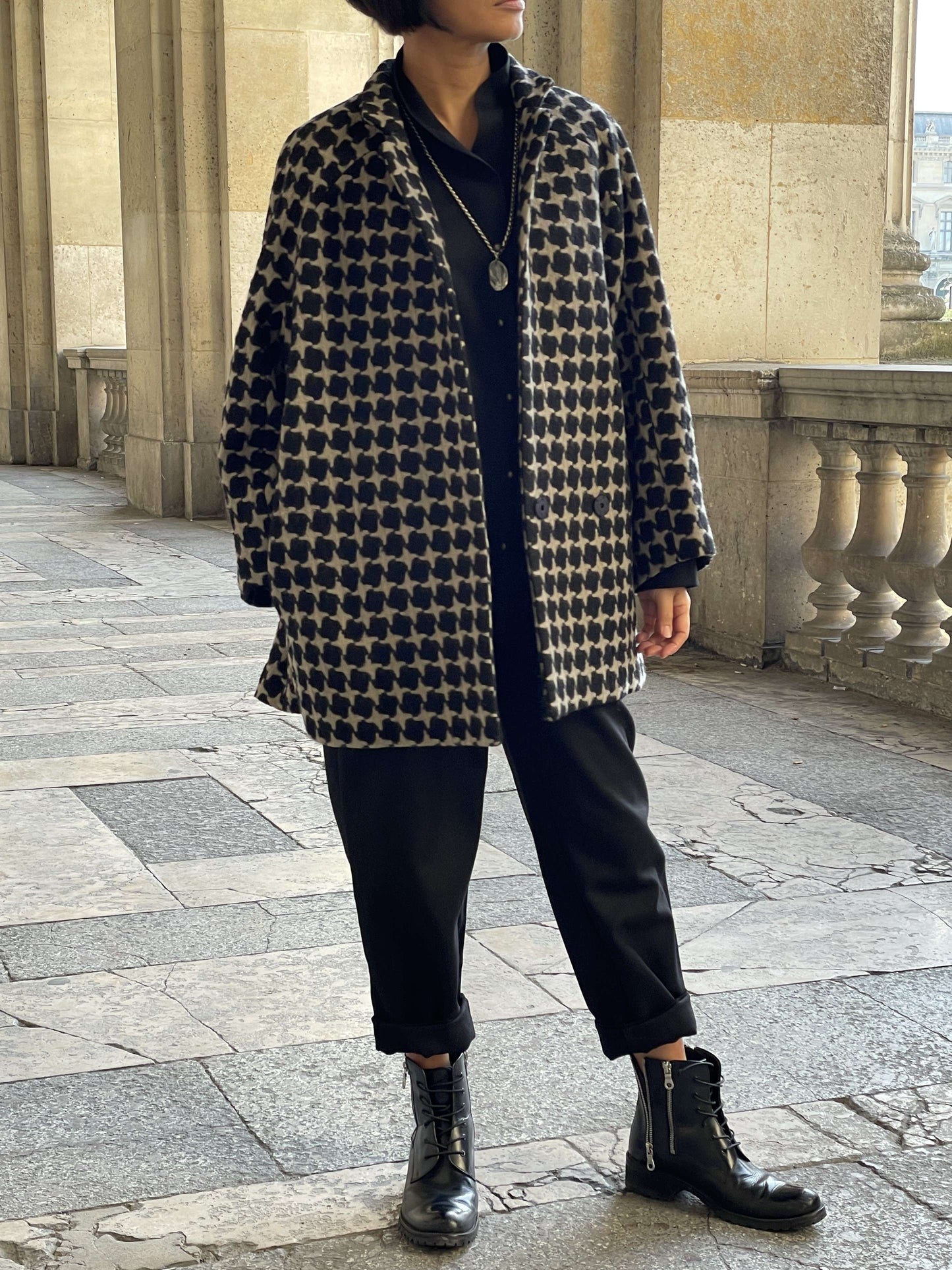 Manteau Motifs Pied-de-poule